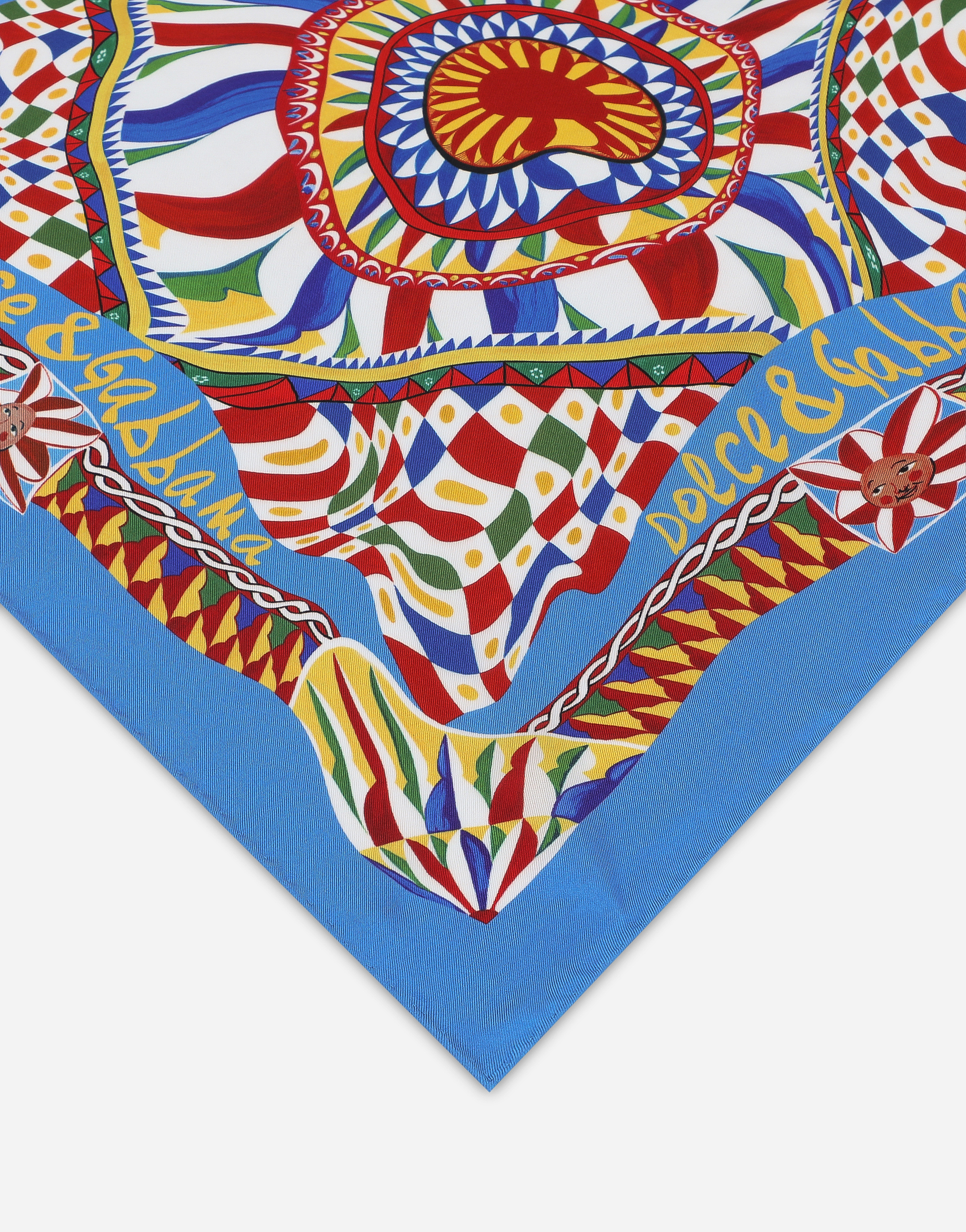DOLCE & GABBANA CARRETTO-PRINT TWILL SCARF (50 X 50)