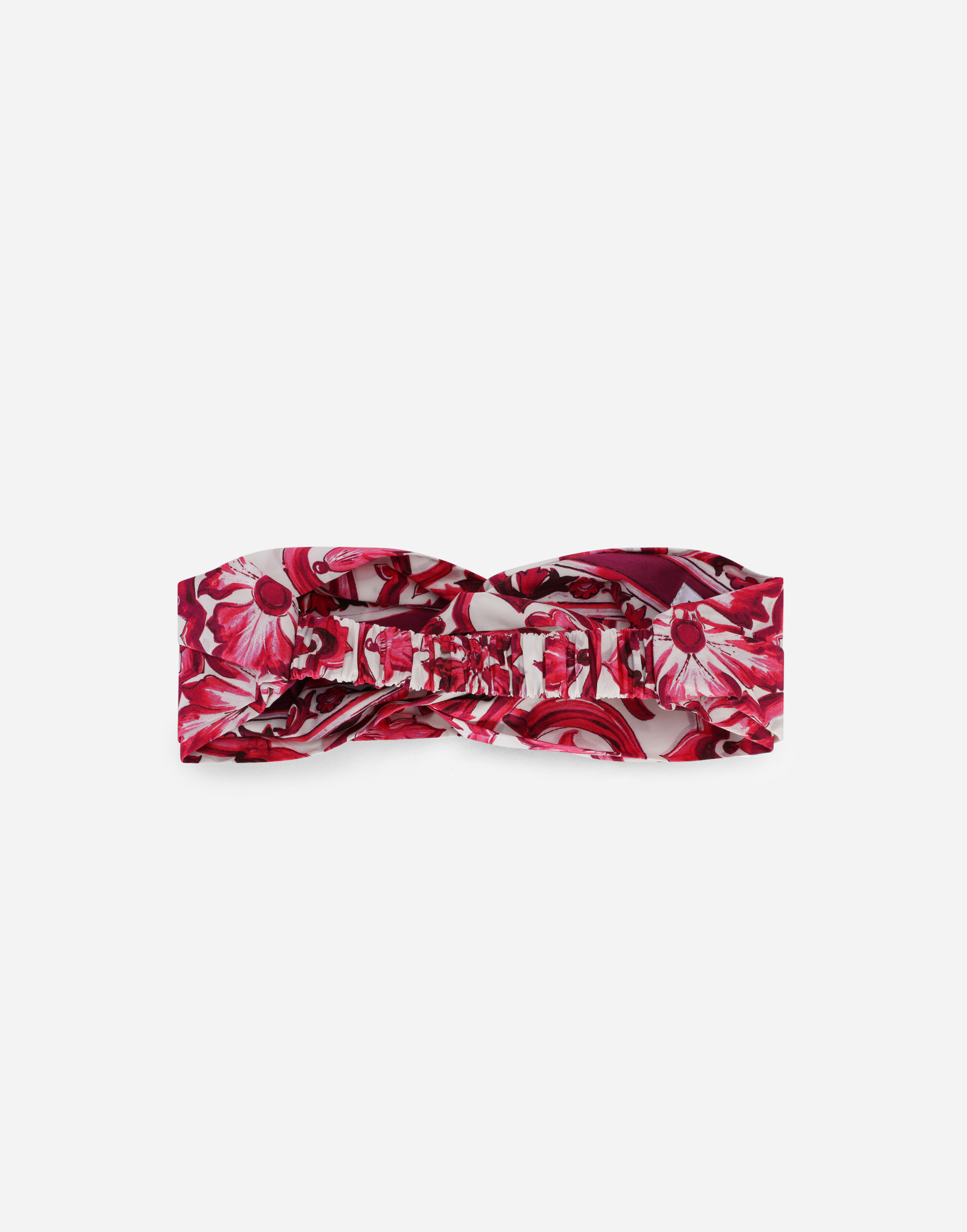 DOLCE & GABBANA MAJOLICA-PRINT POPLIN HEADBAND
