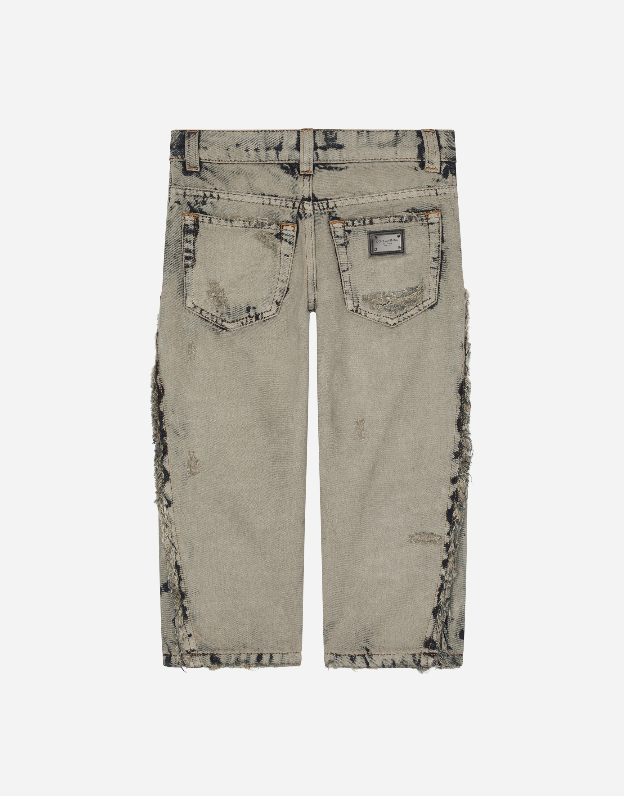 DOLCE & GABBANA OVERDYED WASHED DENIM JEANS