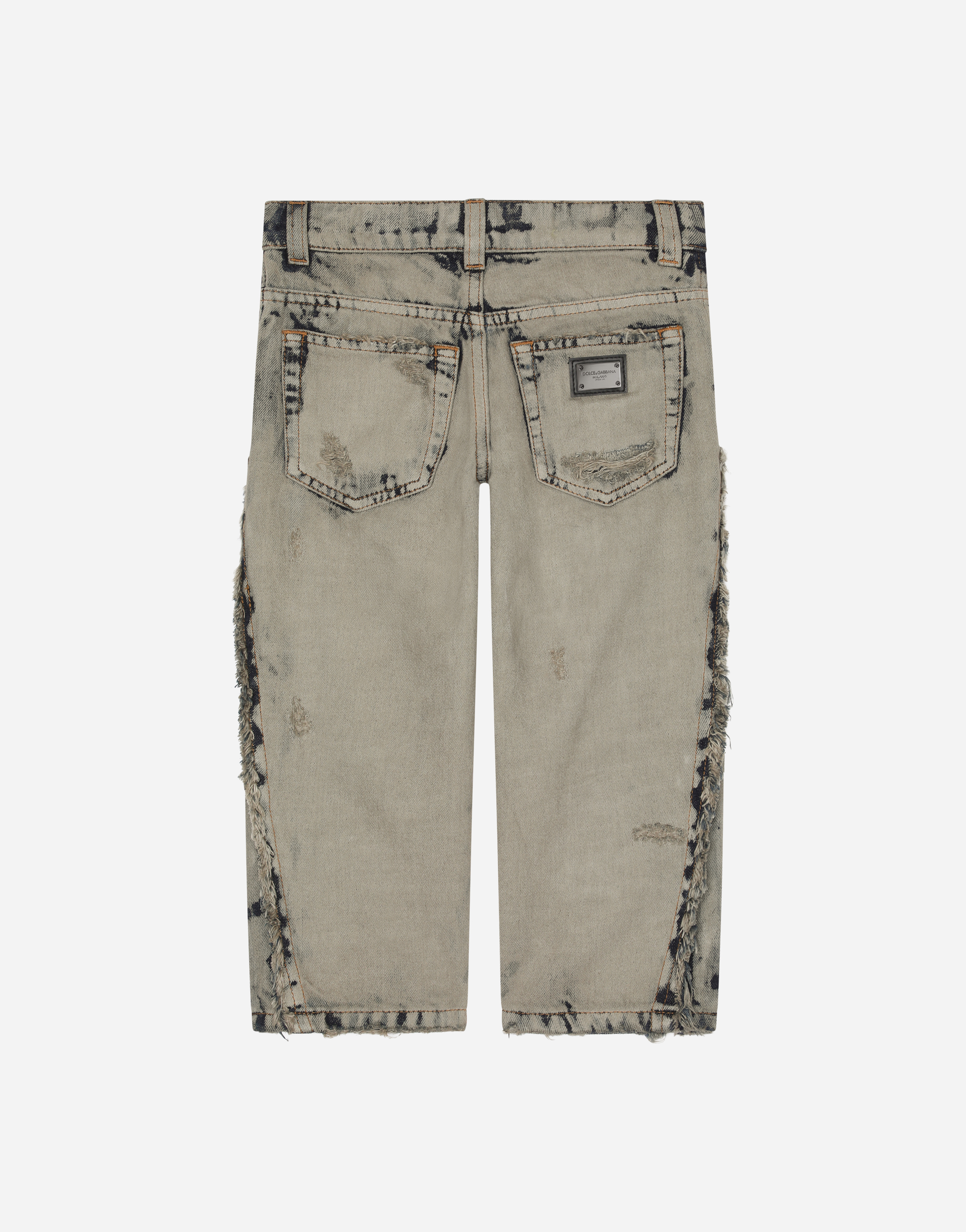 Shop Dolce & Gabbana Overdyed Washed Denim Jeans In Multicolor