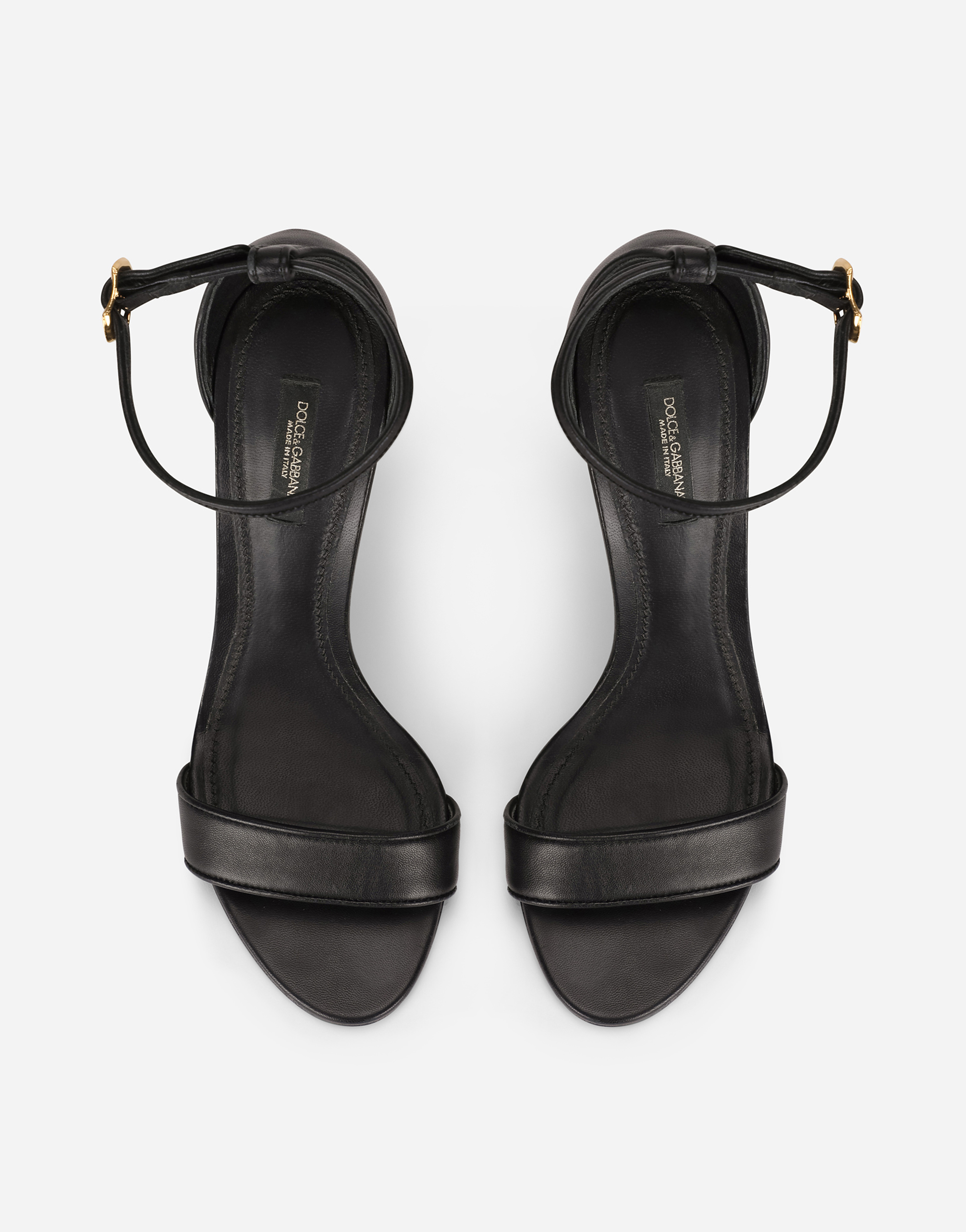 Shop Dolce & Gabbana Nappa Leather Sandals With Baroque Dg Detail In Black