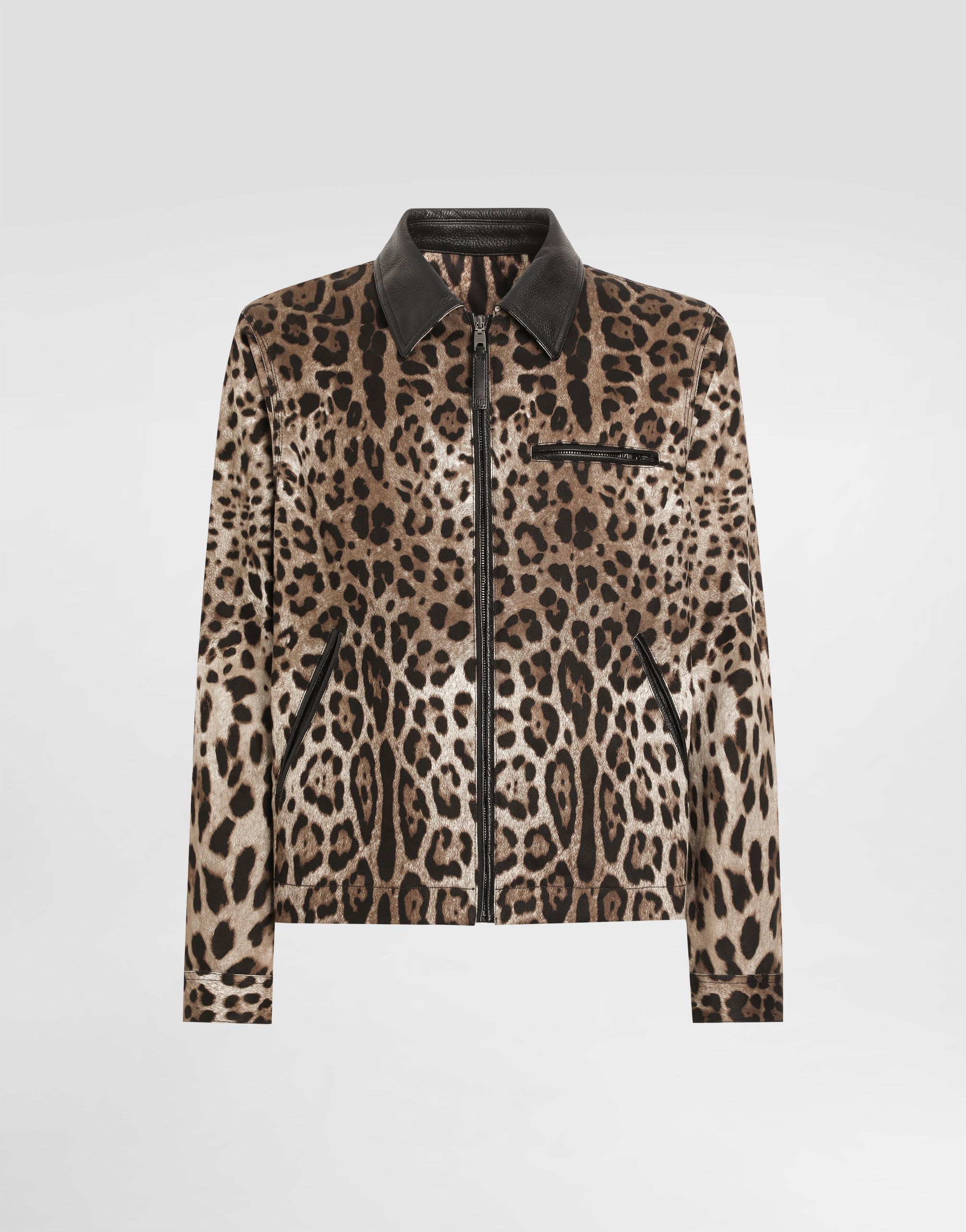 Dolce & Gabbana Cotton Leopard-print Jacket With Tag - Man Coats And Jackets Animal Print