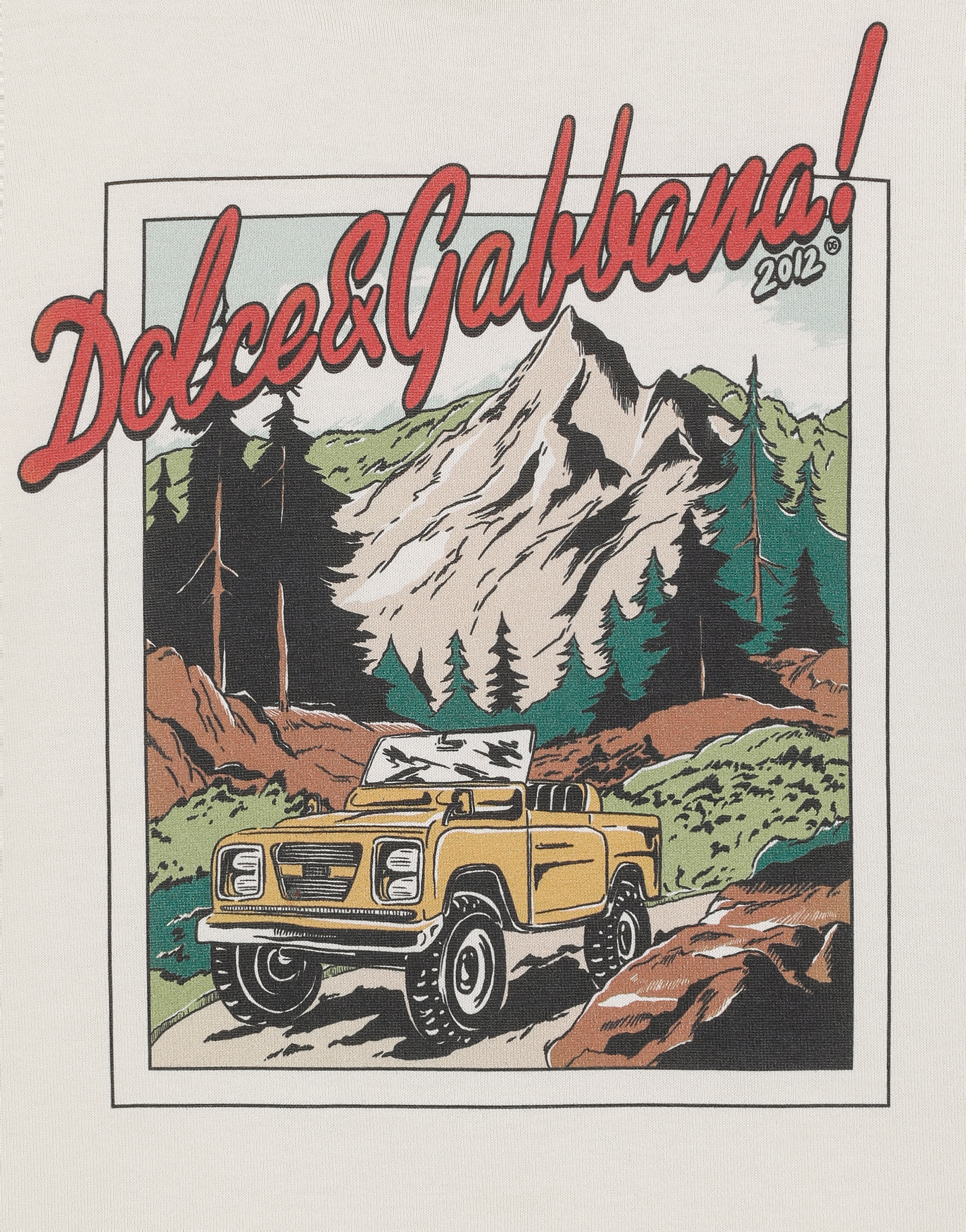 Dolce & Gabbana Jersey T-shirt With Postcard Print In White