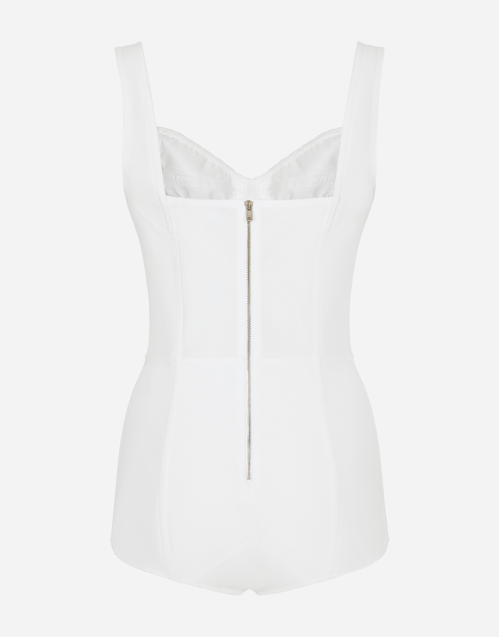 Shop Dolce & Gabbana Corset Bodysuit In White