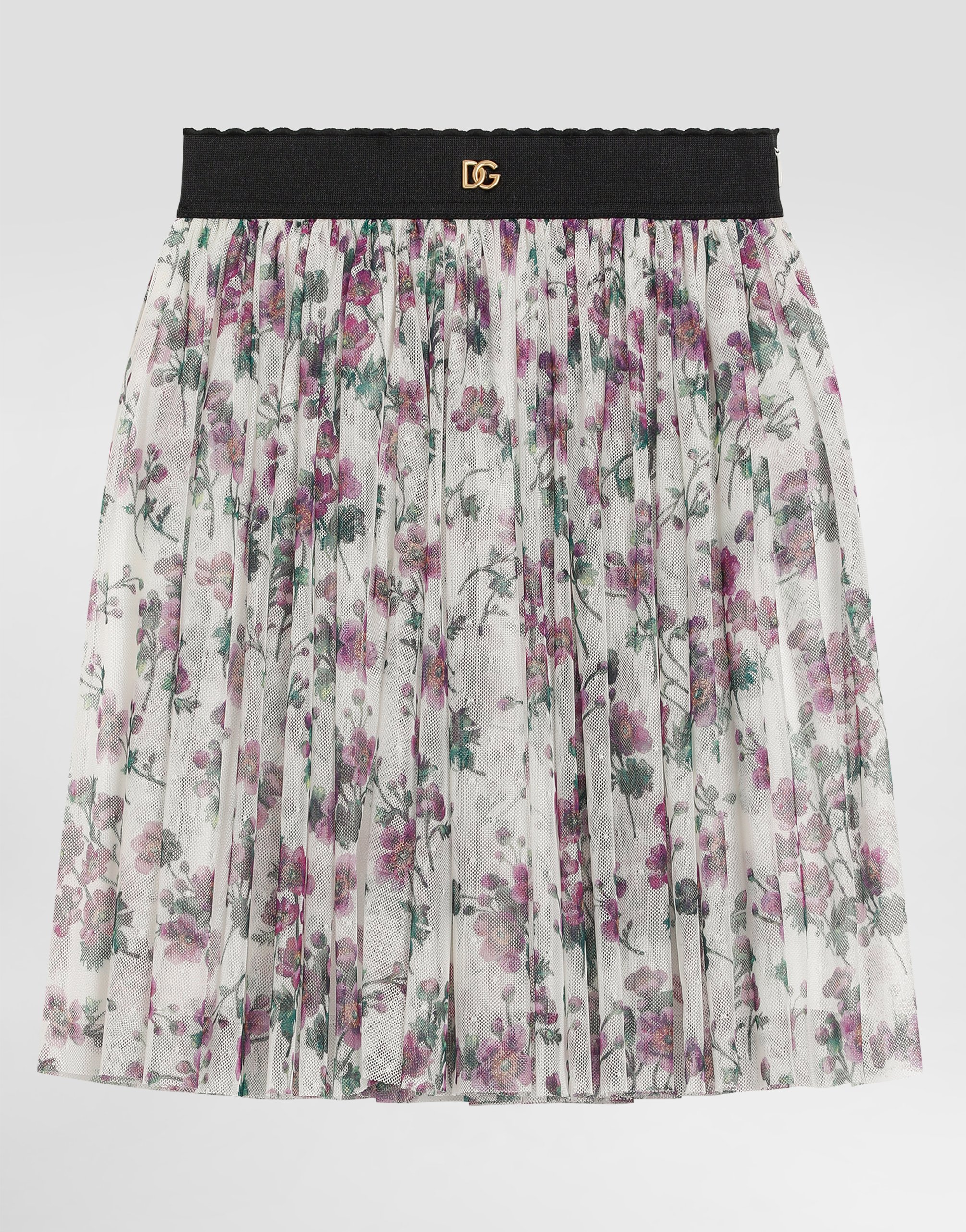 Dolce & Gabbana Violet-print Tulle Skirt In Animal Print