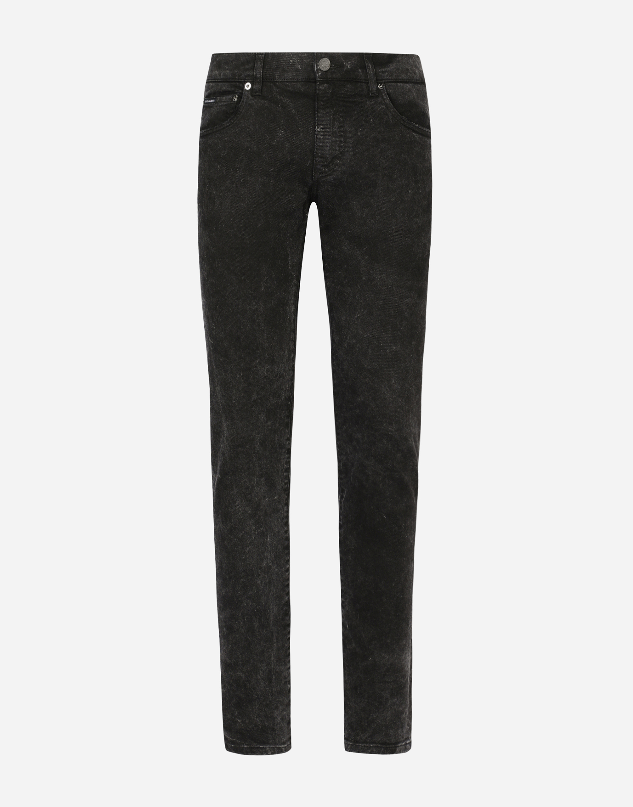 Dolce & Gabbana Marble-effect Skinny Stretch Jeans In Multicolor