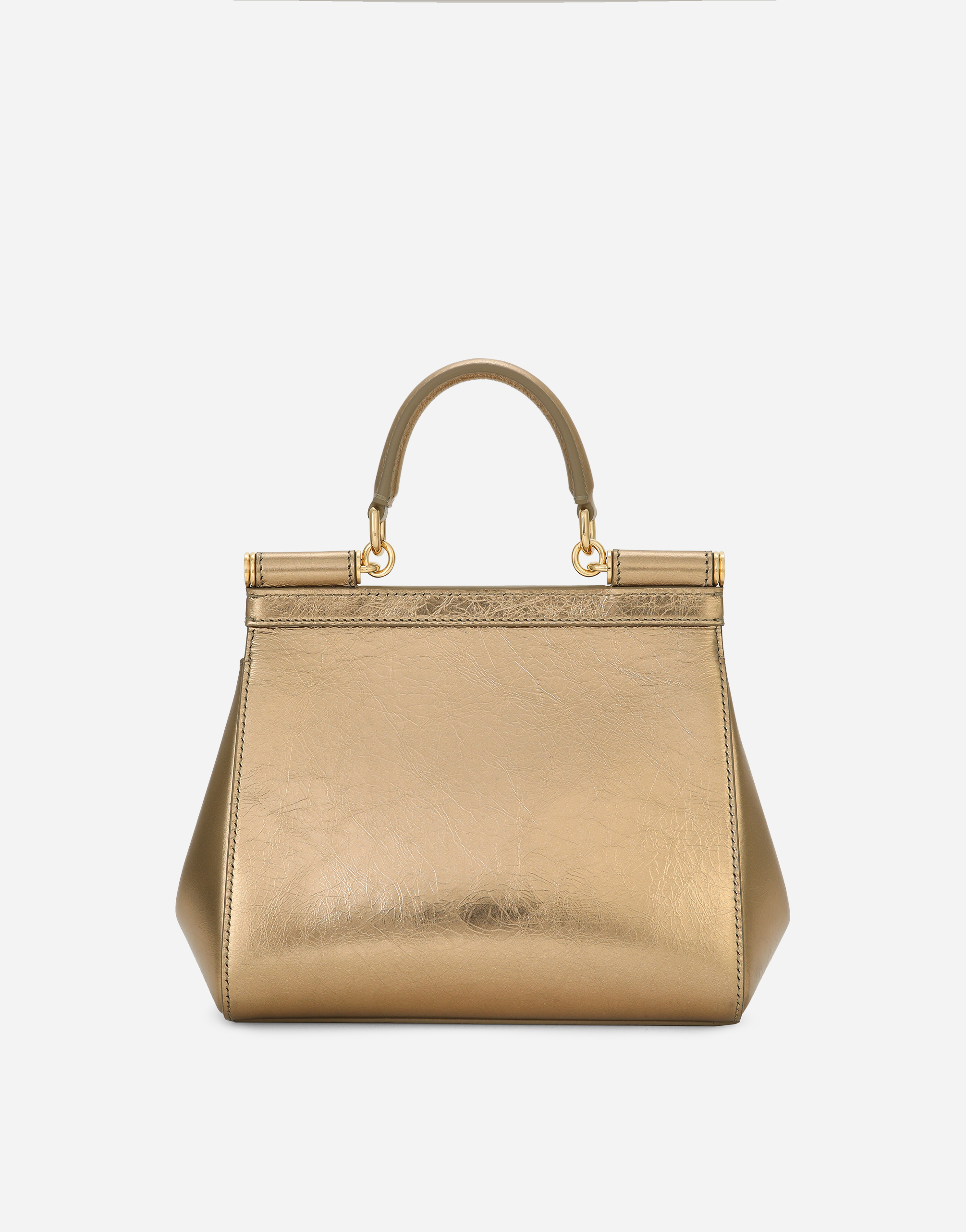 Shop Dolce & Gabbana Medium Sicily Handbag In Gold