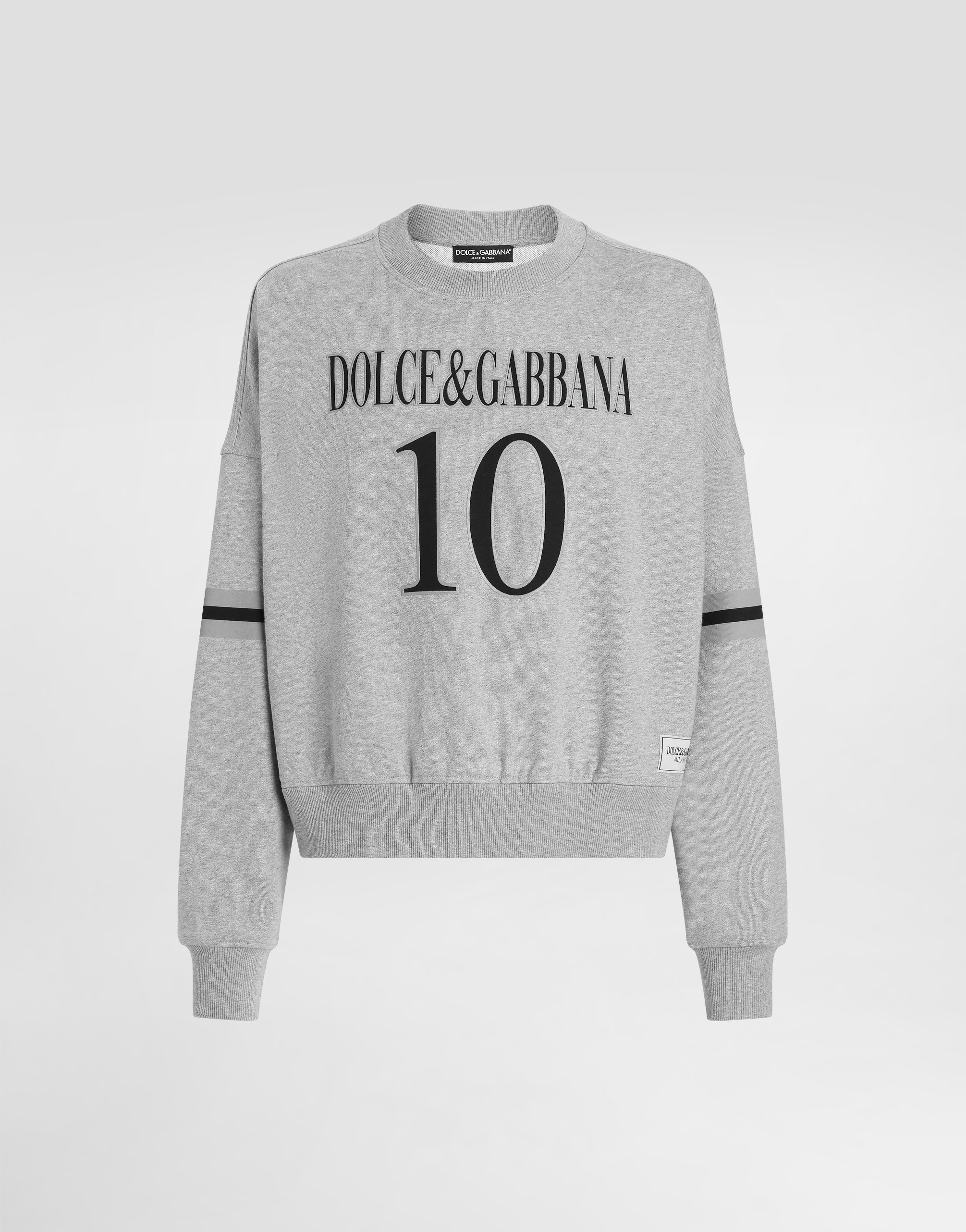 Cotton sweatshirt with logo in Grey for Men | Dolce&Gabbana® US
