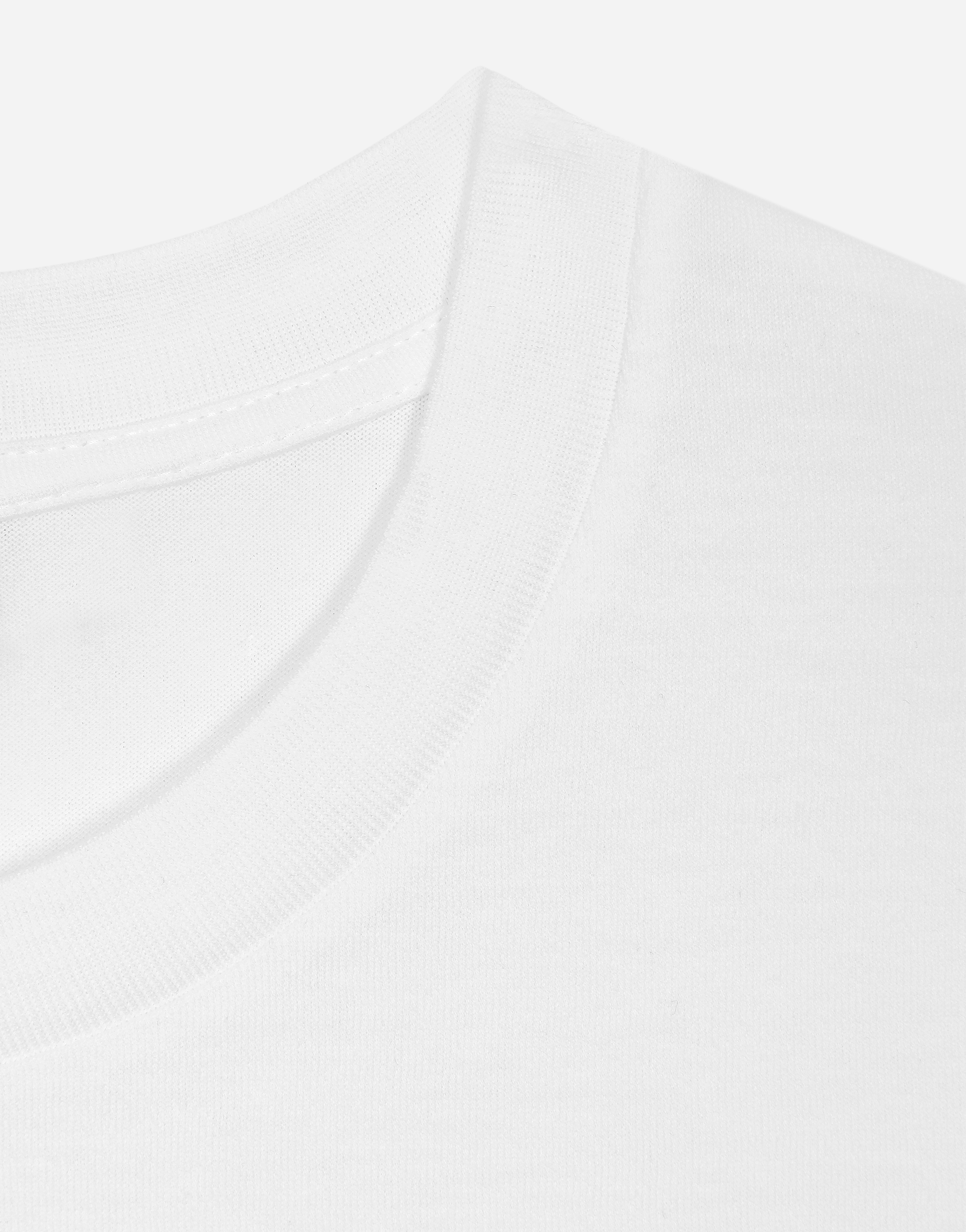 Dolce & Gabbana Logo-plaque Cotton Cropped T-shirt In White