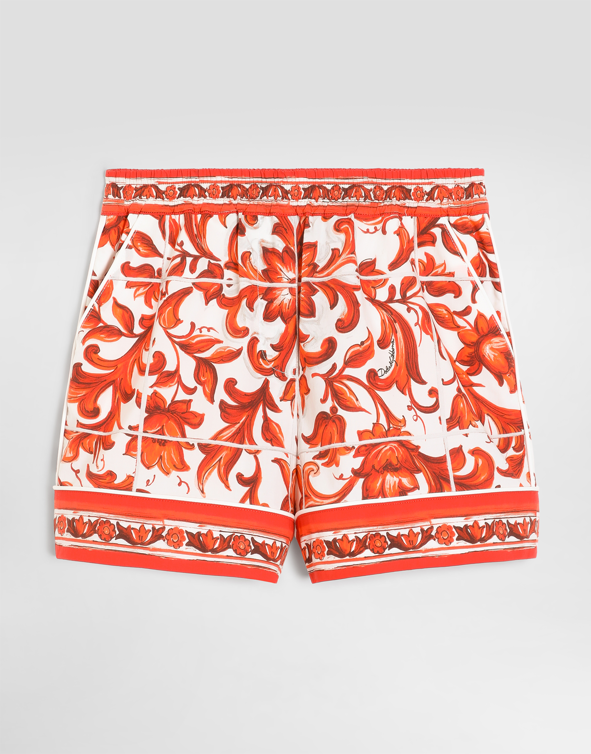 Majolica-print poplin vanity shorts in Multicolor for Girls