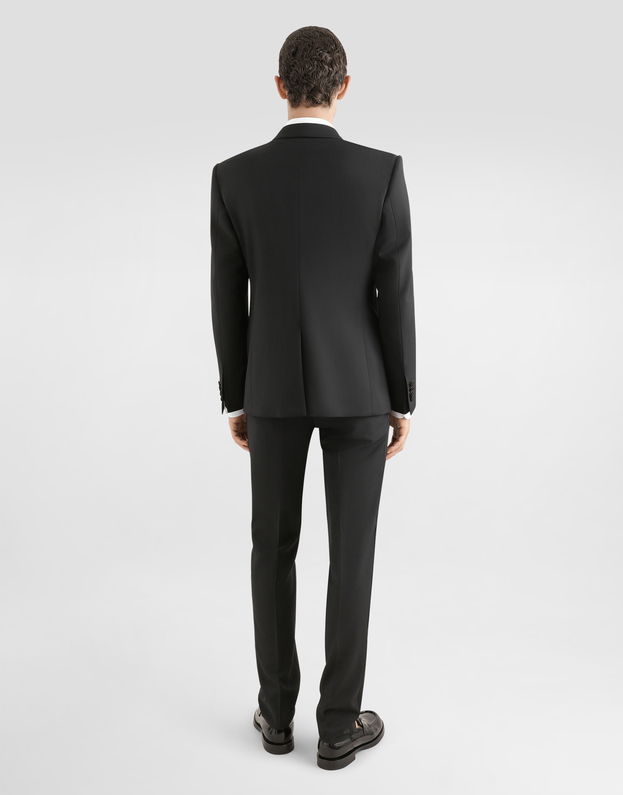 DOLCE & GABBANA SINGLE-BREASTED STRETCH WOOL SICILIA-FIT TUXEDO JACKET