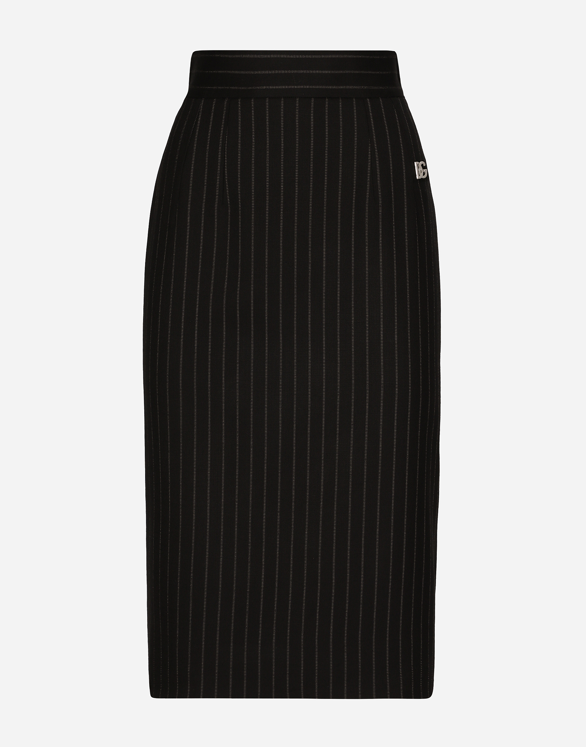 Dolce & Gabbana Short Straight-cut Pinstripe Wool Skirt - Woman Skirts Multicolor