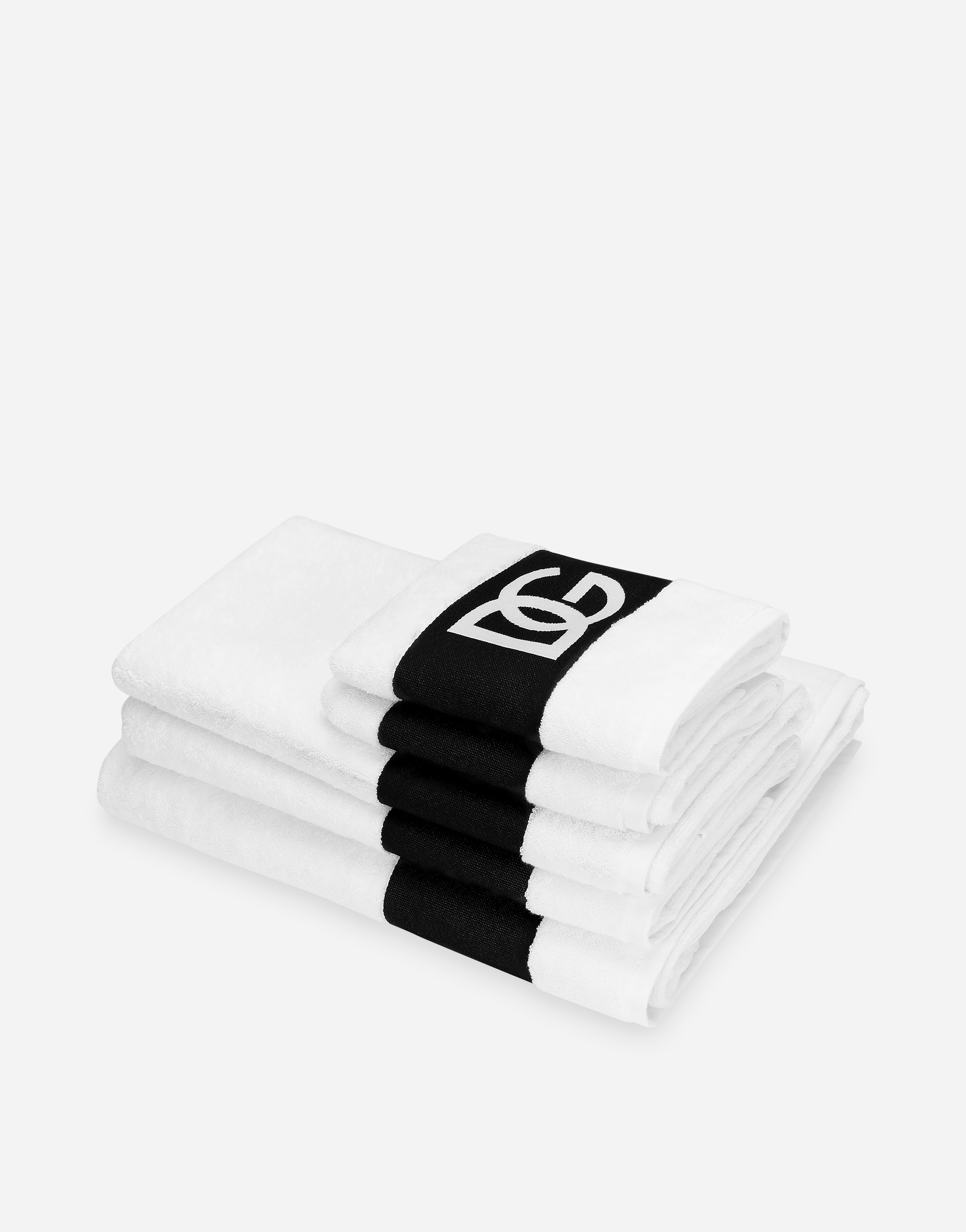 Dolce & Gabbana Set 5 Terry Cotton Towels In Multicolor