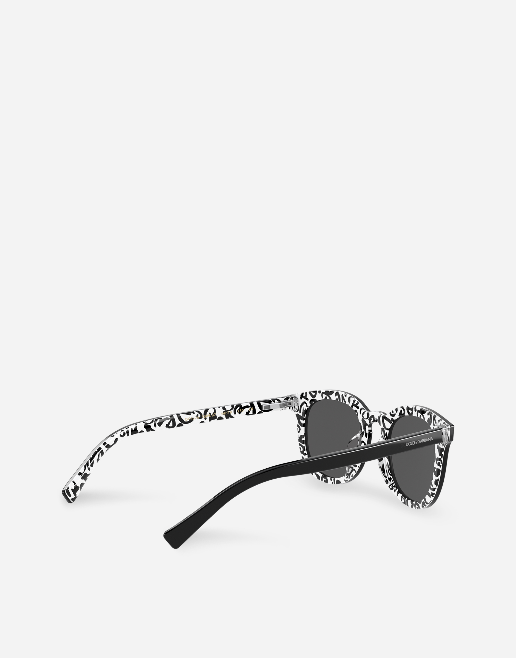 Shop Dolce & Gabbana Logo Sunglasses In Logo Graffiti Print