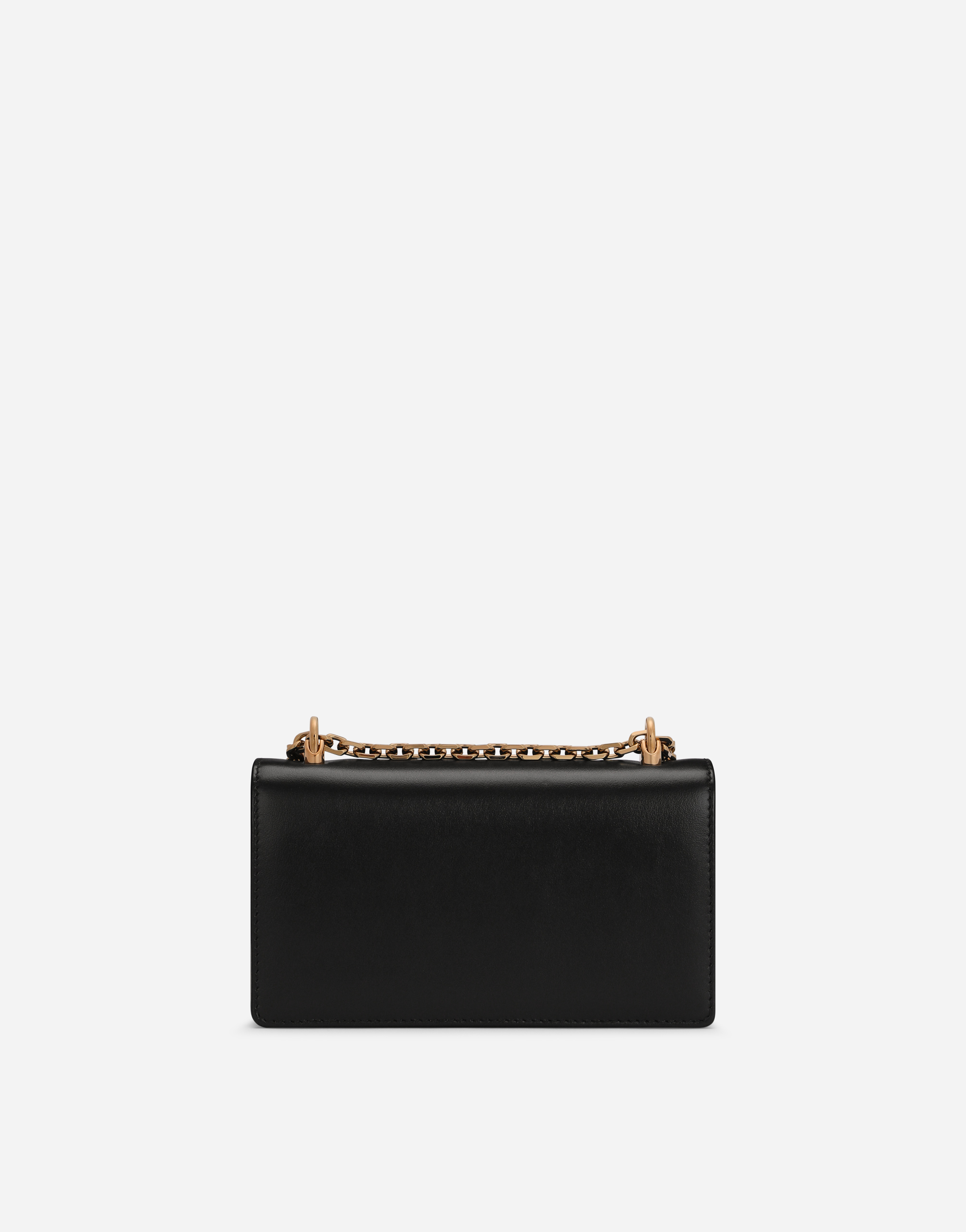 Shop Dolce & Gabbana Dg Girls Phone Bag In Plain Calfskin In Black