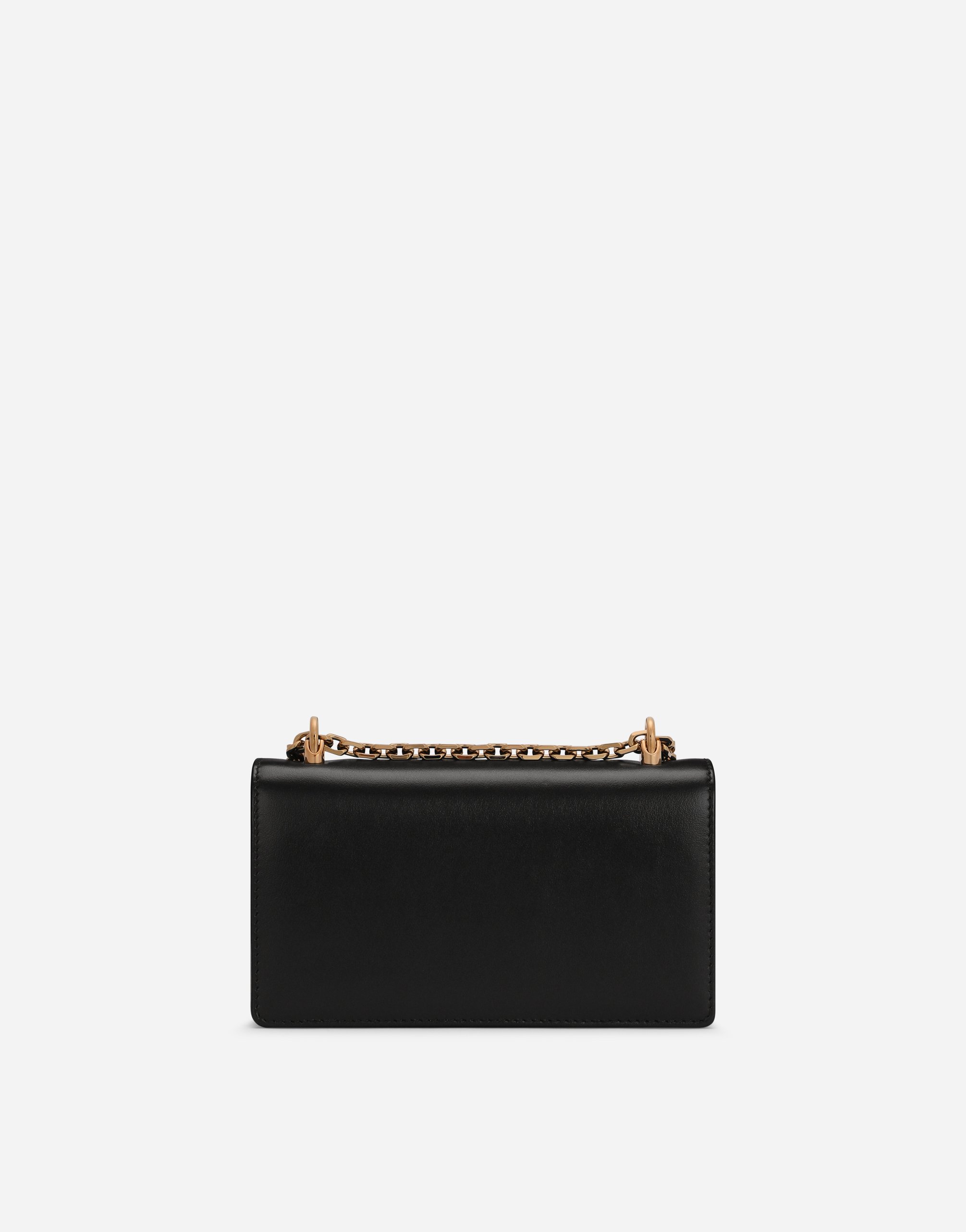 Shop Dolce & Gabbana Dg Girls Phone Bag In Plain Calfskin In Black