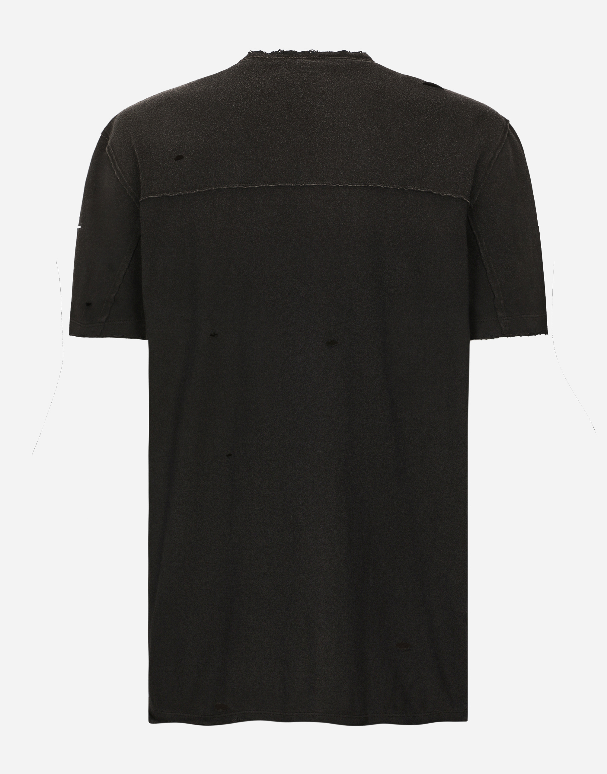 DOLCE & GABBANA COTTON ROUND-NECK T-SHIRT WITH RE-EDITION PATCH