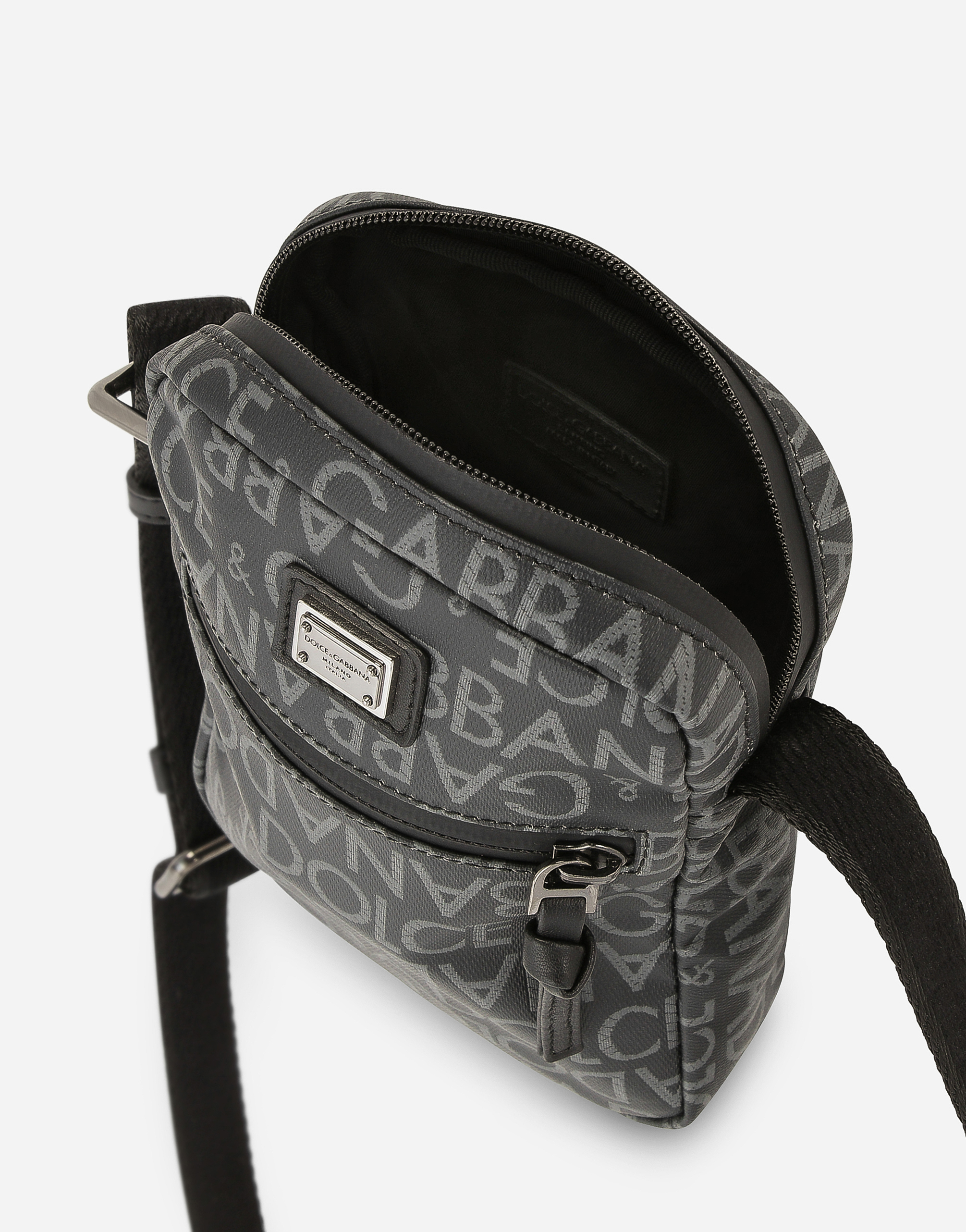 DOLCE & GABBANA CROSSBODY BAG WITH ALL-OVER JACQUARD LOGO