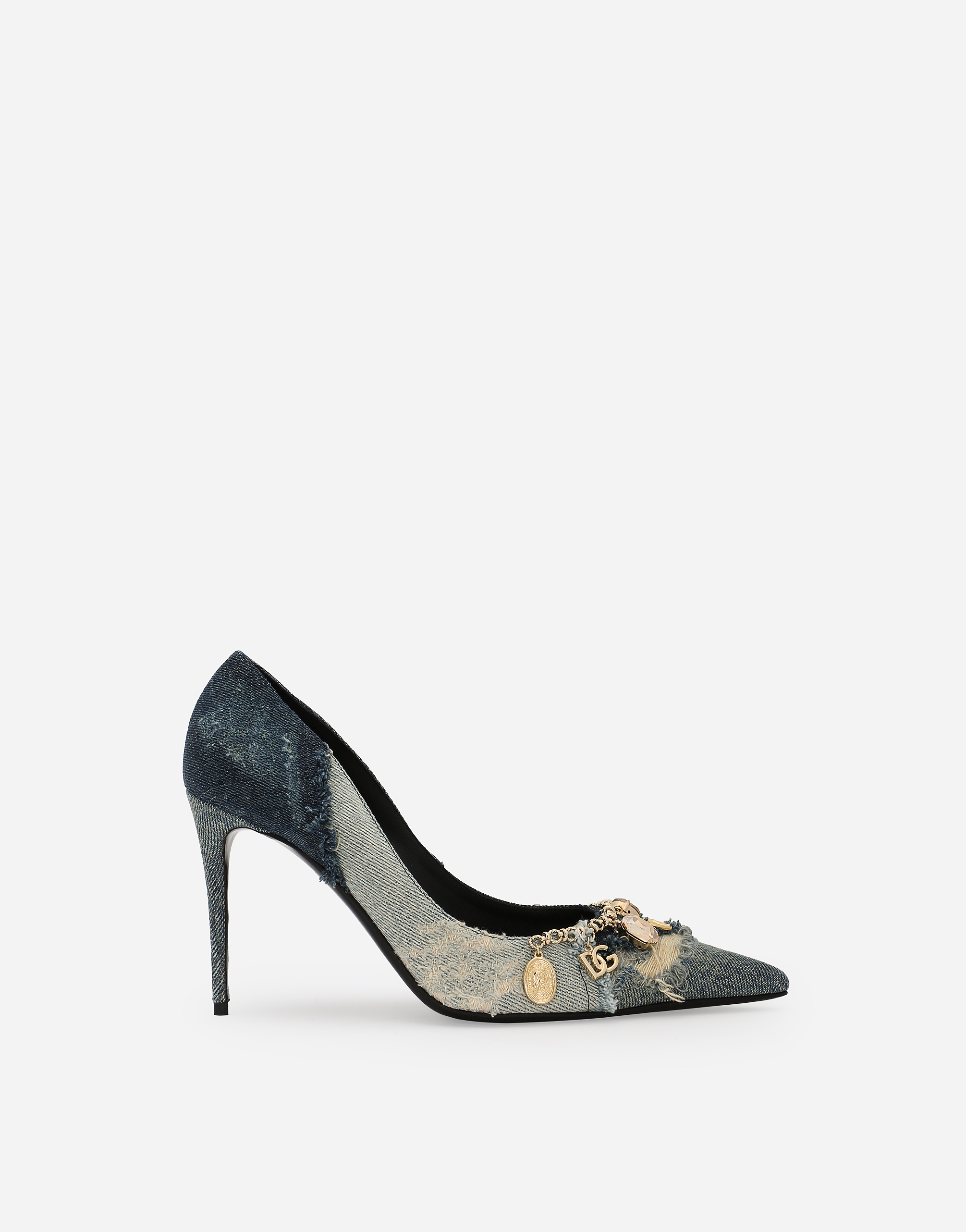 Shop Dolce & Gabbana Patchwork Denim Pumps In Blue