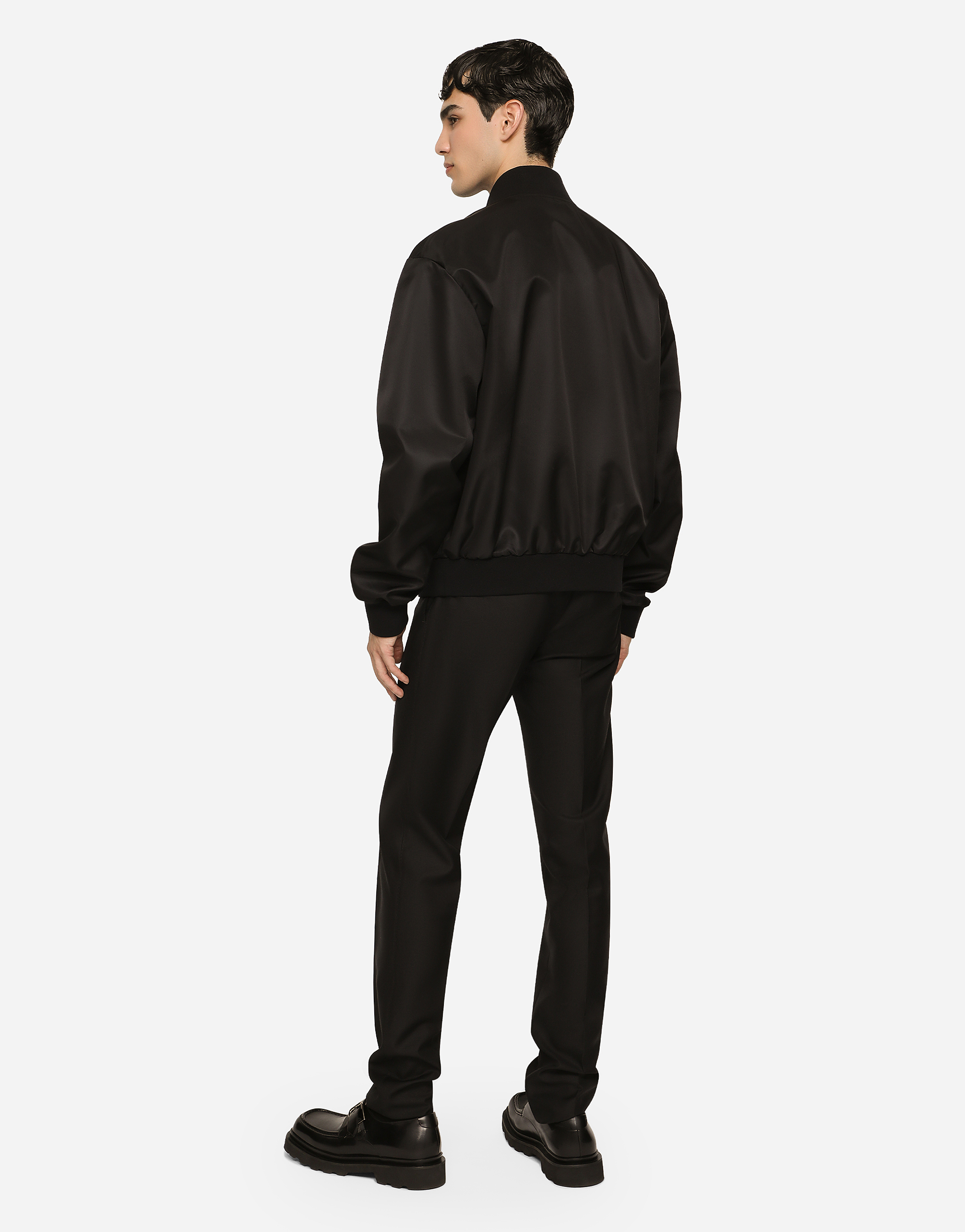 Dolce & Gabbana Nylon Jacket With Branded Tag In Black