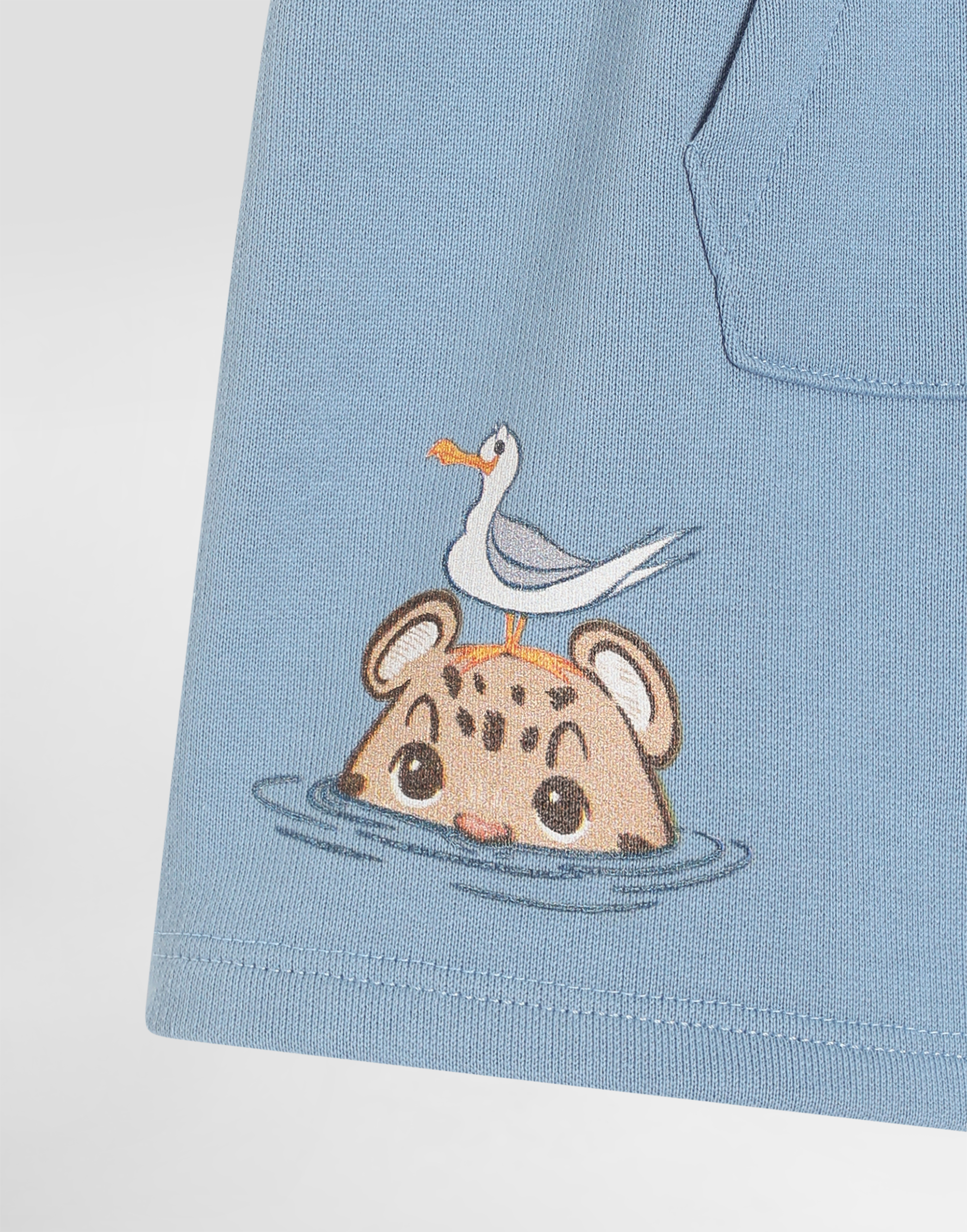  Dolce & Gabbana Fleece Bermuda Shorts With Leopard Print And Dg Logo - Homme Pantalons Et Shorts Blue 9/12 Months 
