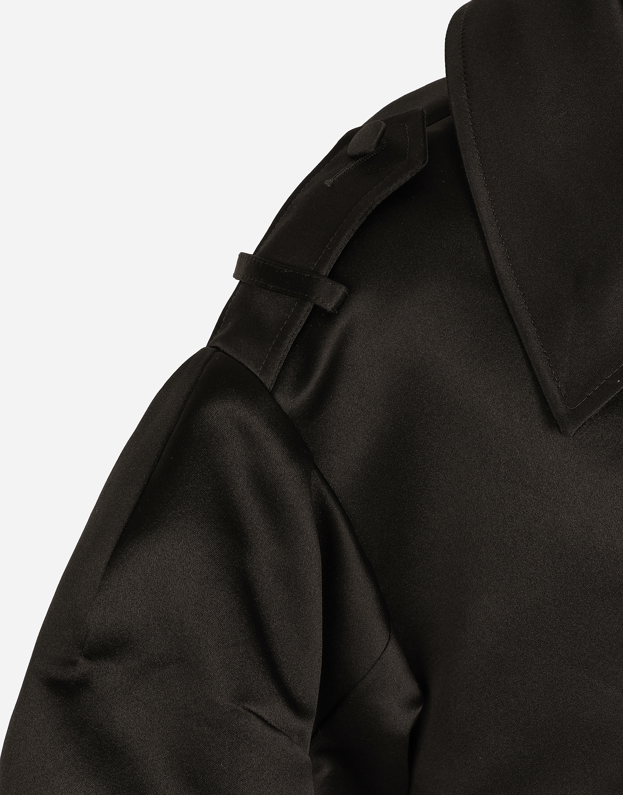 Duchesse trench coat with gathered sleeves