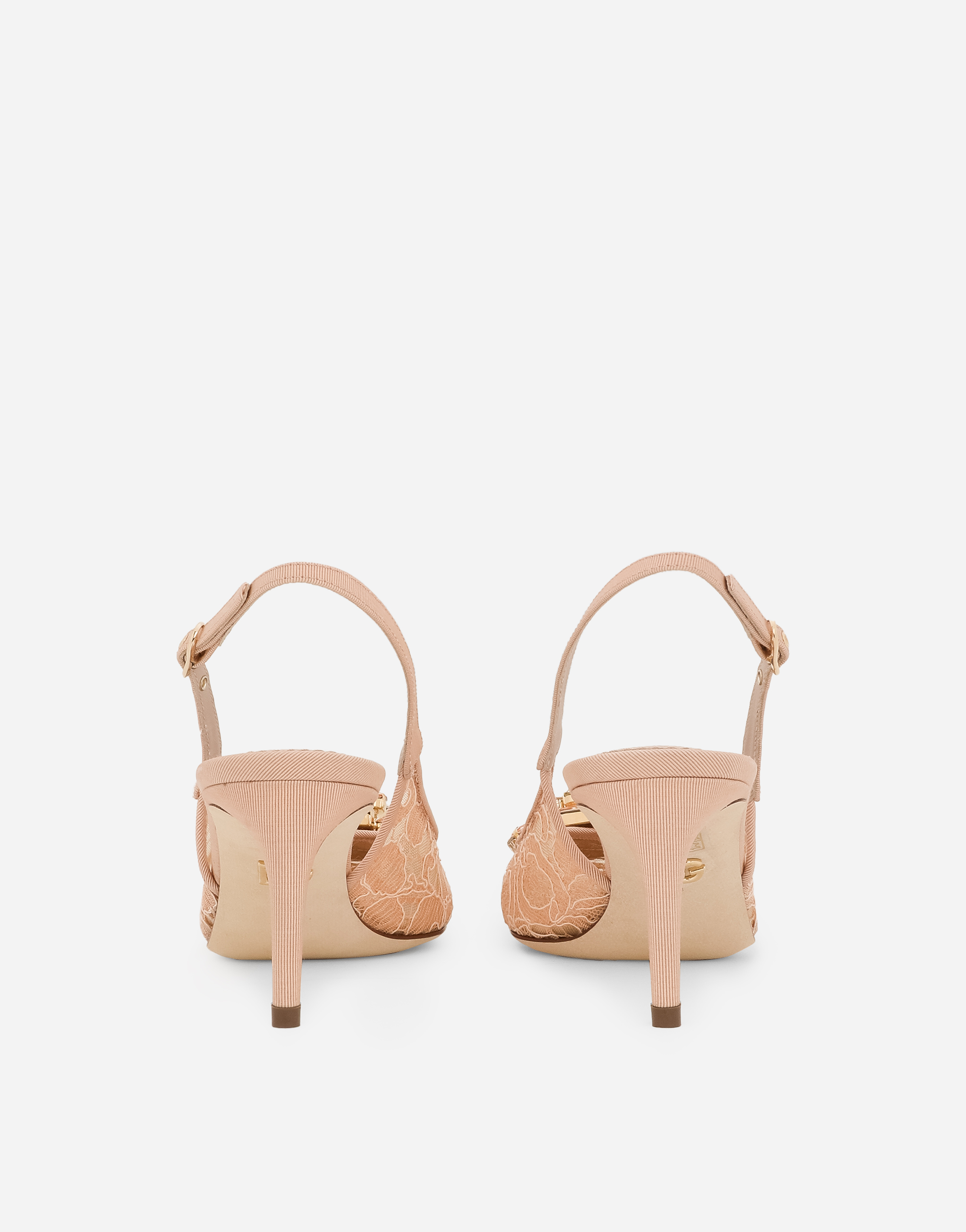  Dolce & Gabbana Slingbacks Rainbow Lace En Dentelle Lurex - Femme Escarpins Et Slingbacks Rose Dentelle 38 