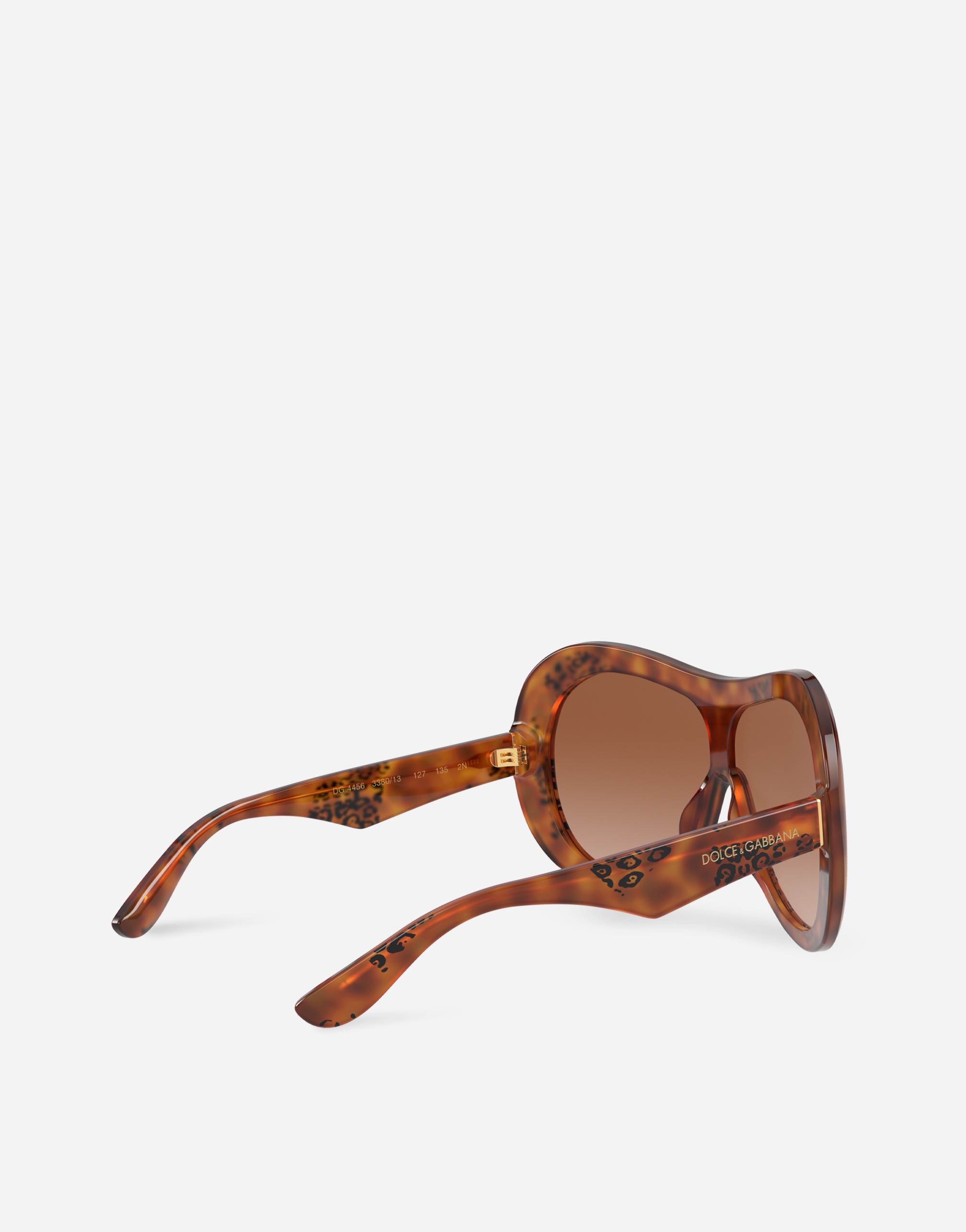 Dolce & Gabbana Dna Oversize-frame Sunglasses In Animal Print