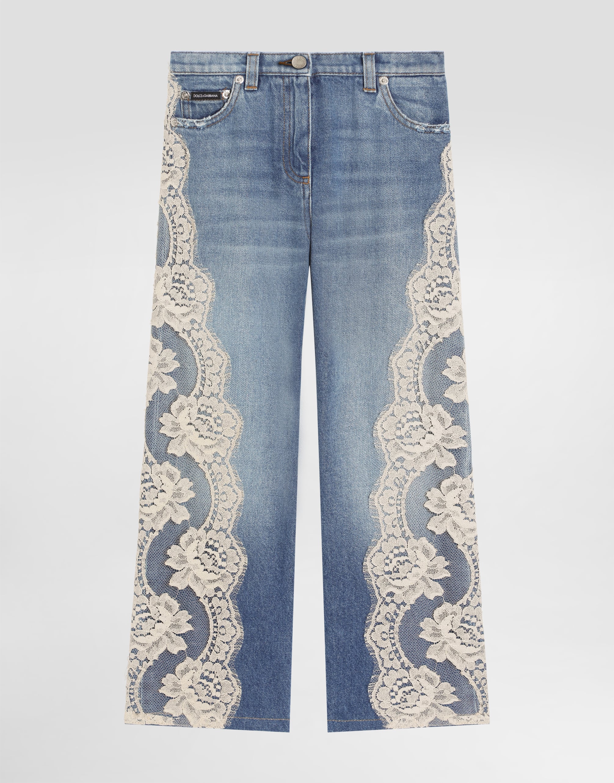 5-pocket denim trousers in Multicolor for Girls | Dolce&Gabbana® US