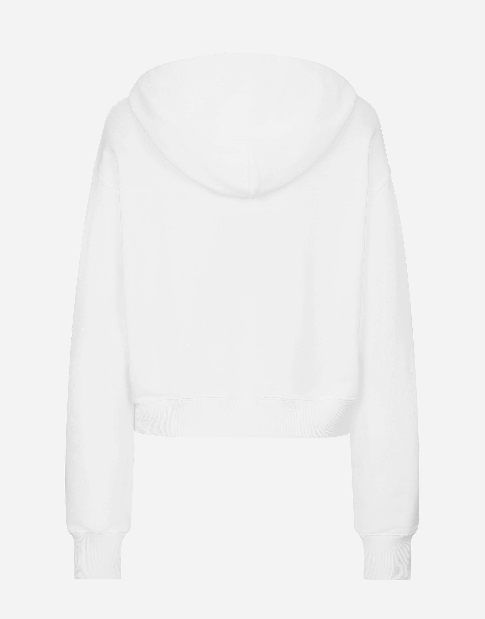Dolce & Gabbana Jersey Hoodie With Embossed Logo In White
