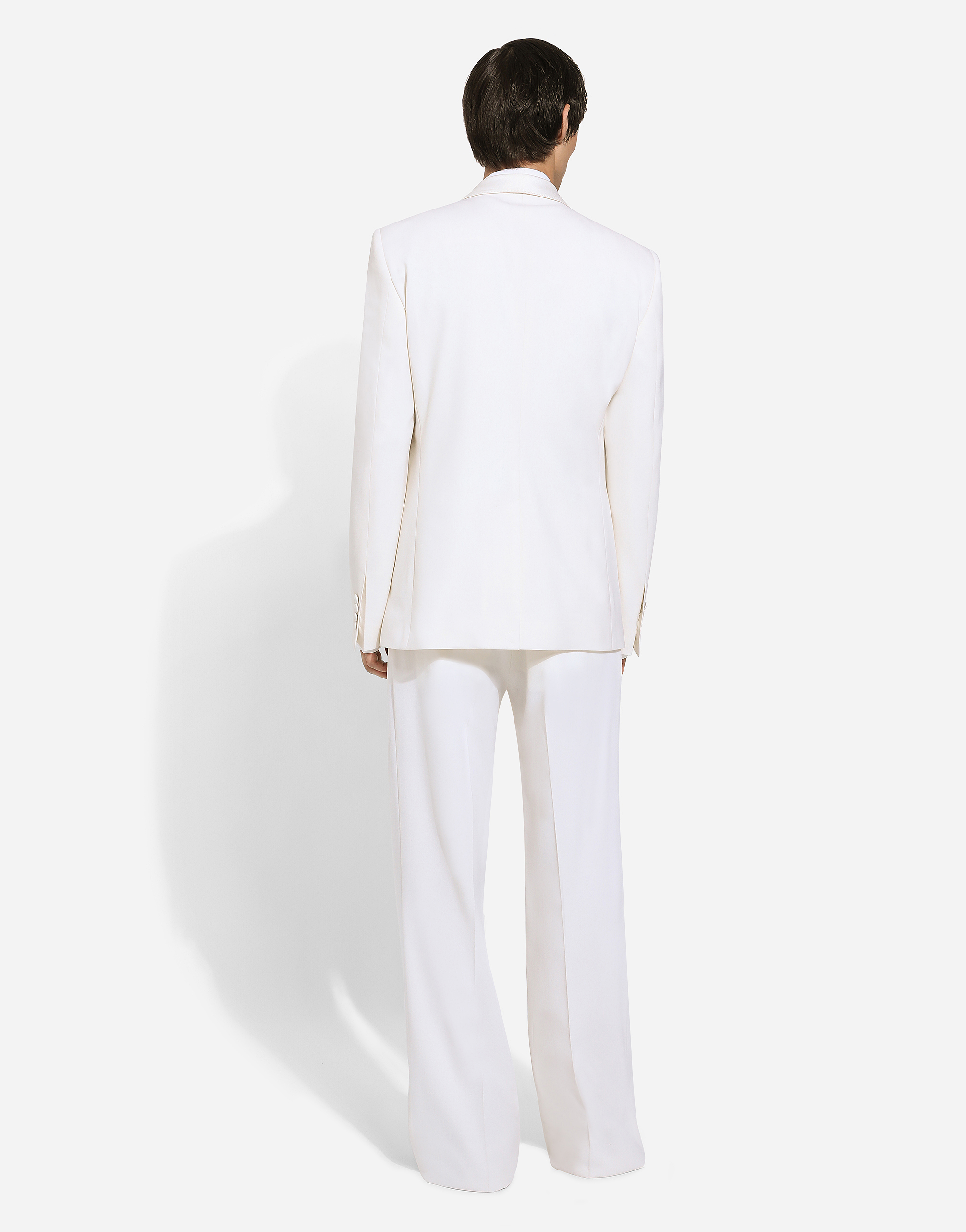 Dolce & Gabbana Single-breasted Martini-fit Jacket With Embroidery In White