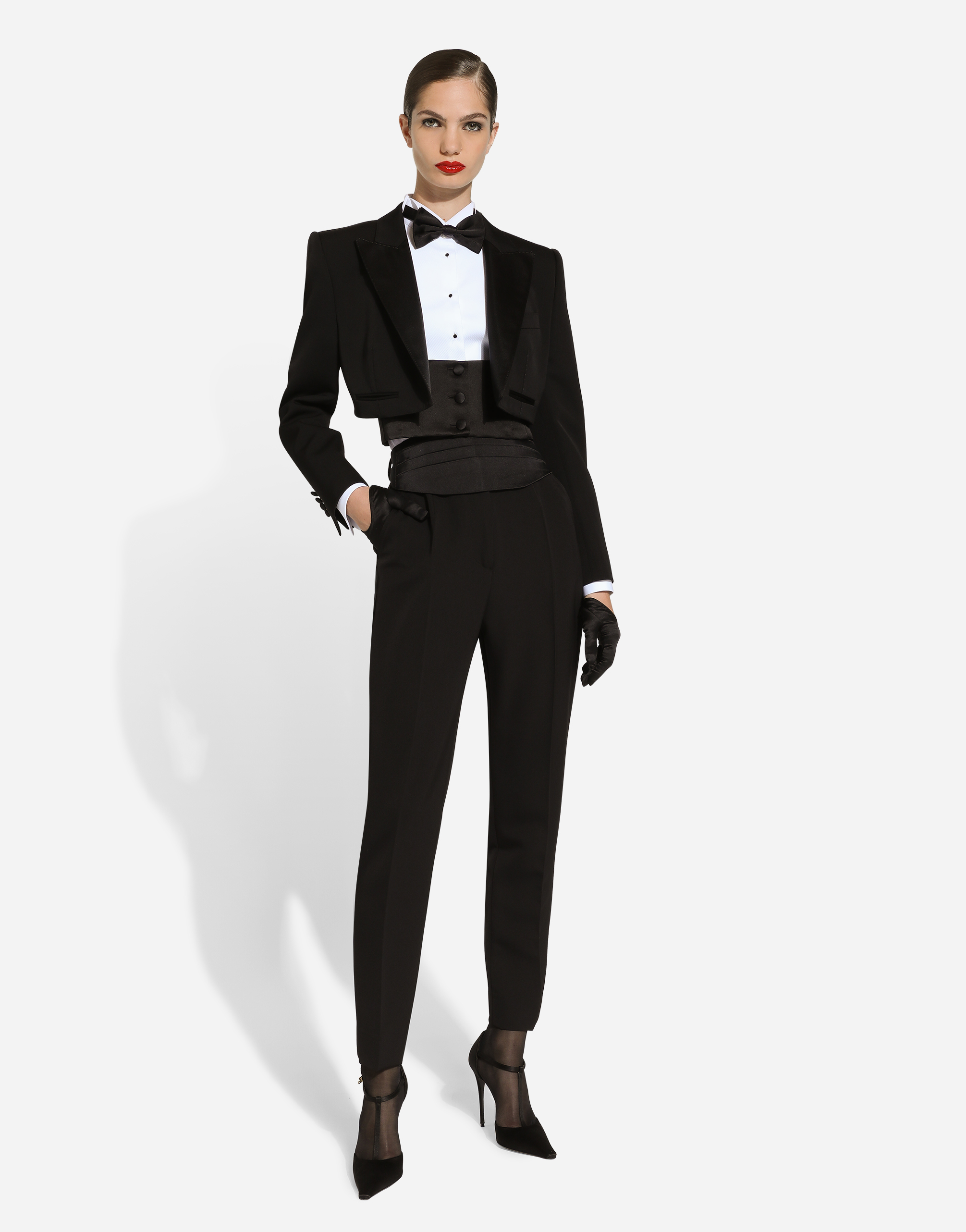 Wool gabardine Spencer tuxedo jacket