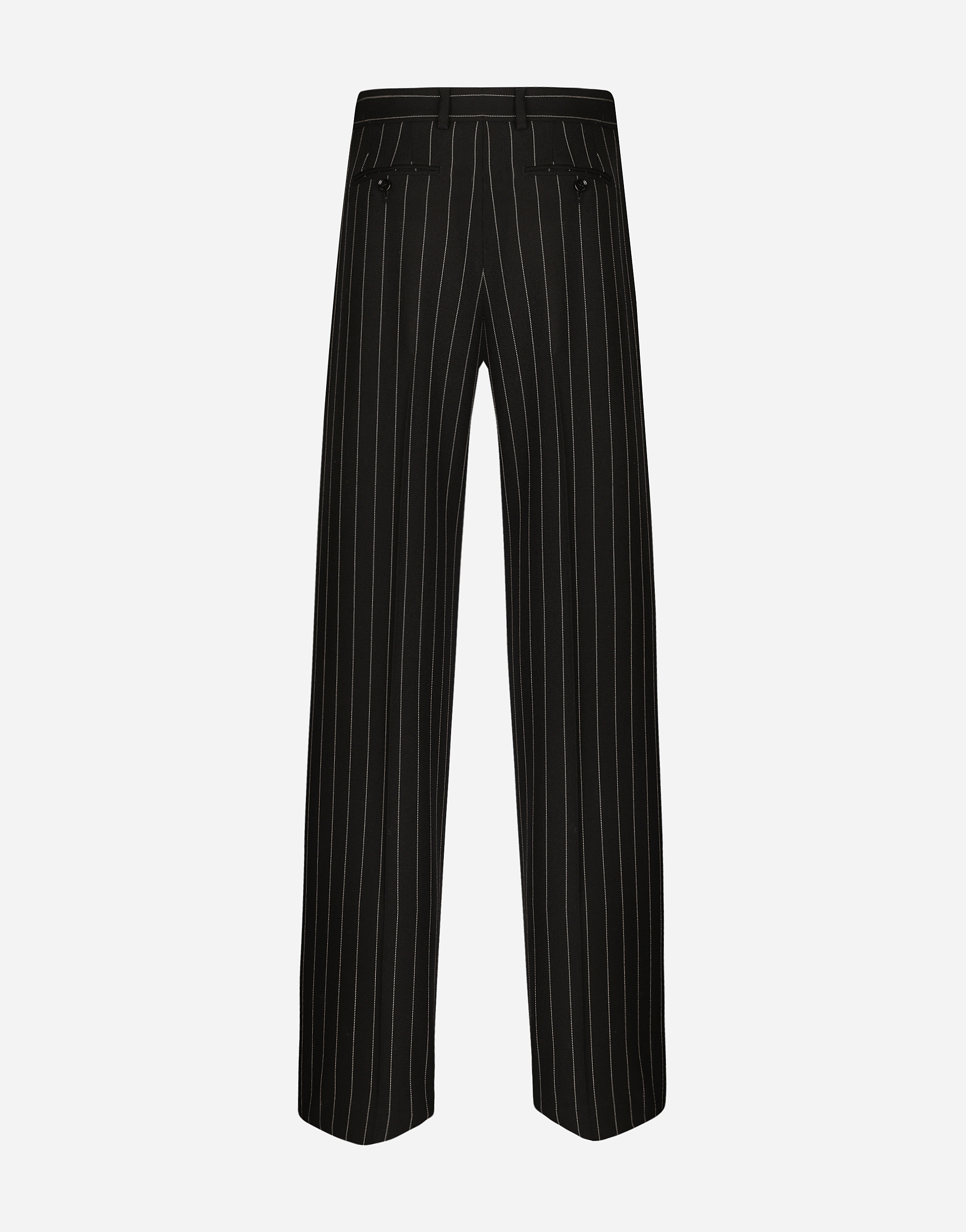 Flared pinstripe woolen pants