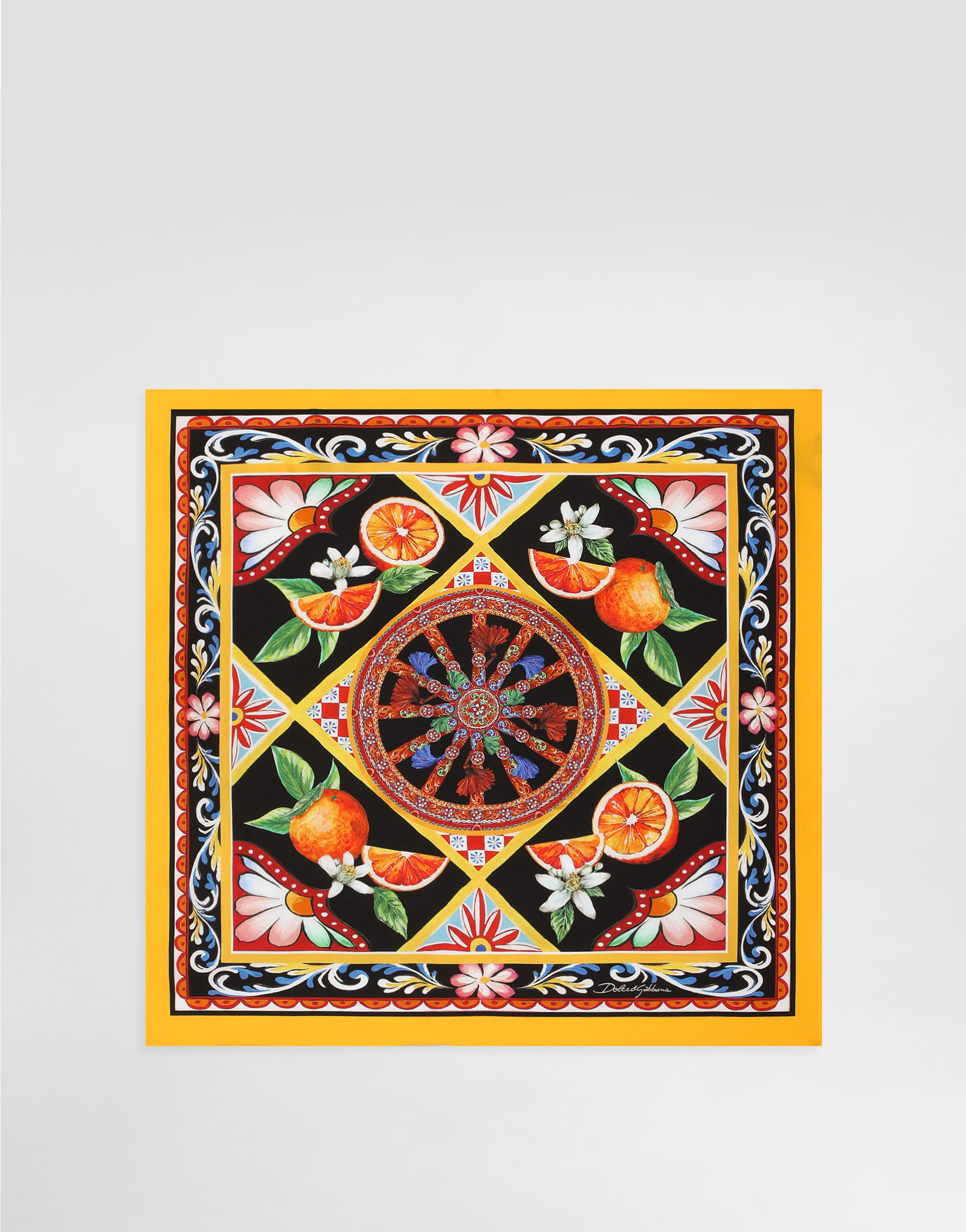  Dolce & Gabbana Foulard 50x50 En Twill De Soie à Imprimé Carretto - Homme Echarpes Et Foulards Multicolor Pz 