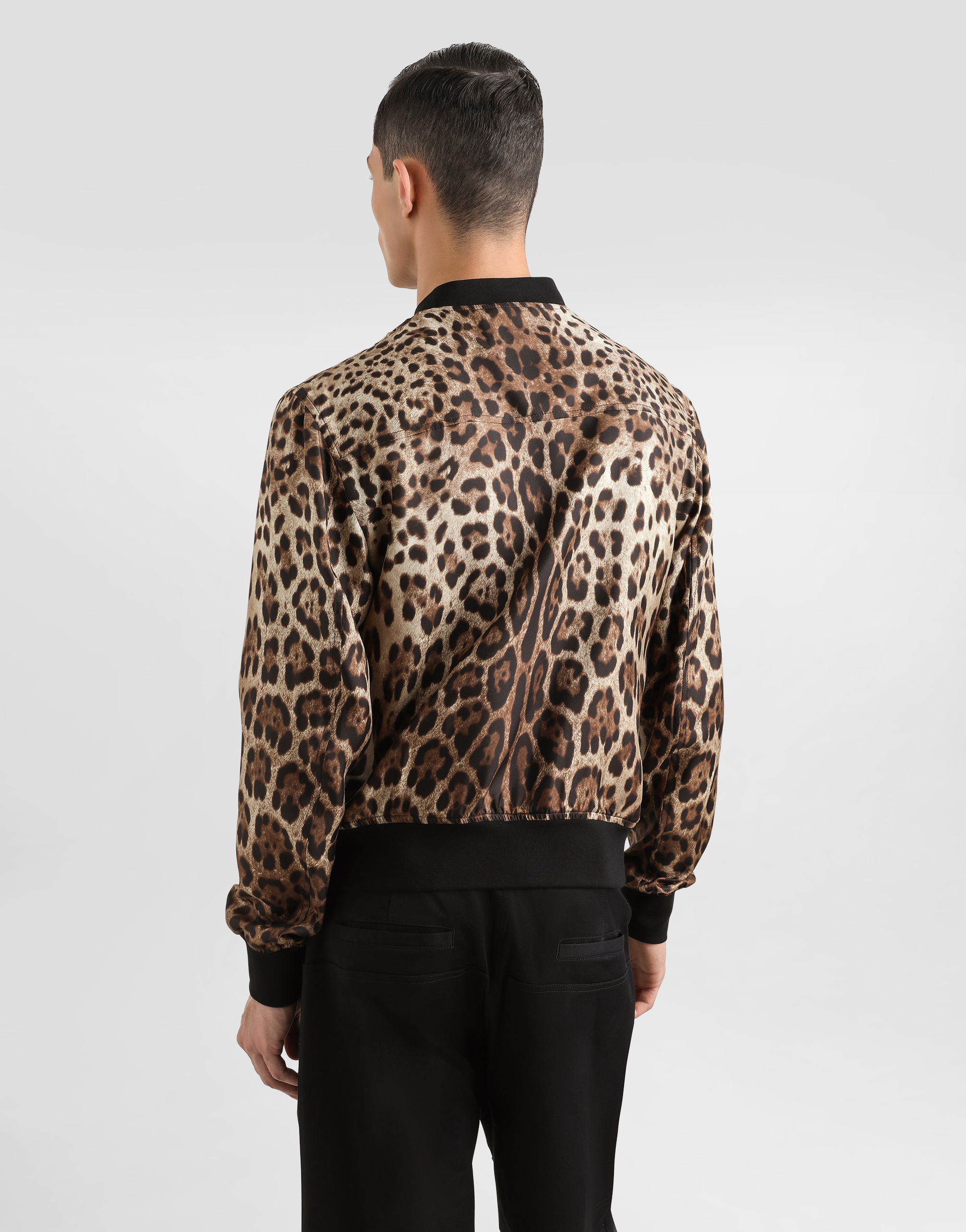Dolce & Gabbana Technical Fabric Bomber Jacket With Tag In Print