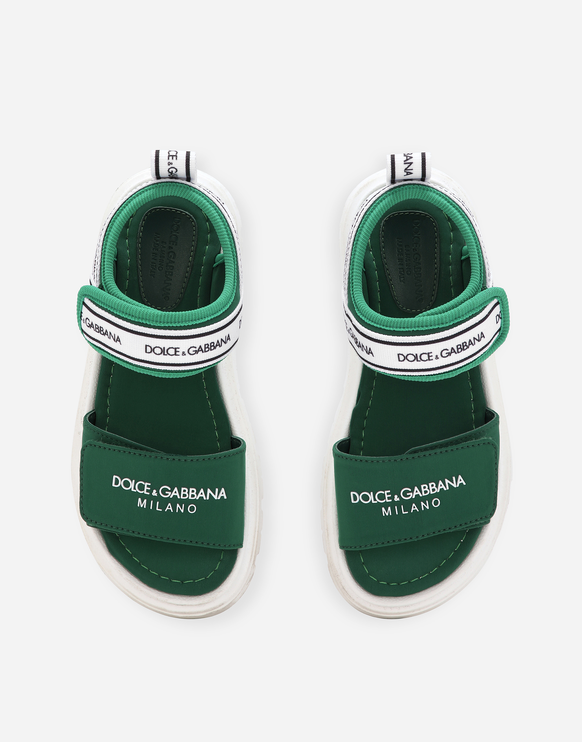Dolce & Gabbana Sandals With Dolce&gabbana Logo In Green