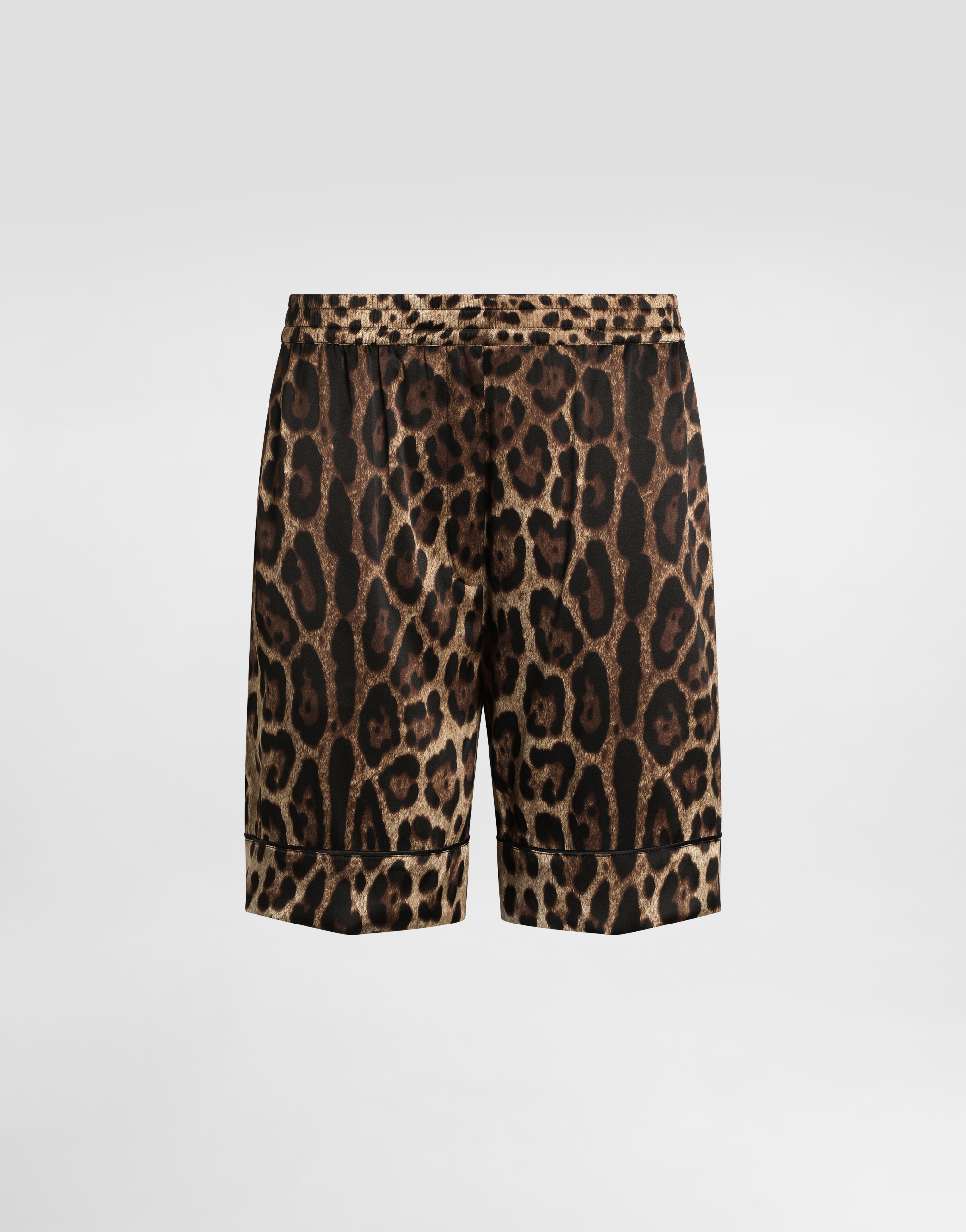 Dolce & Gabbana Dolce Gabbana Leopard-printed Elasticated Waistband Shorts In Animal Print