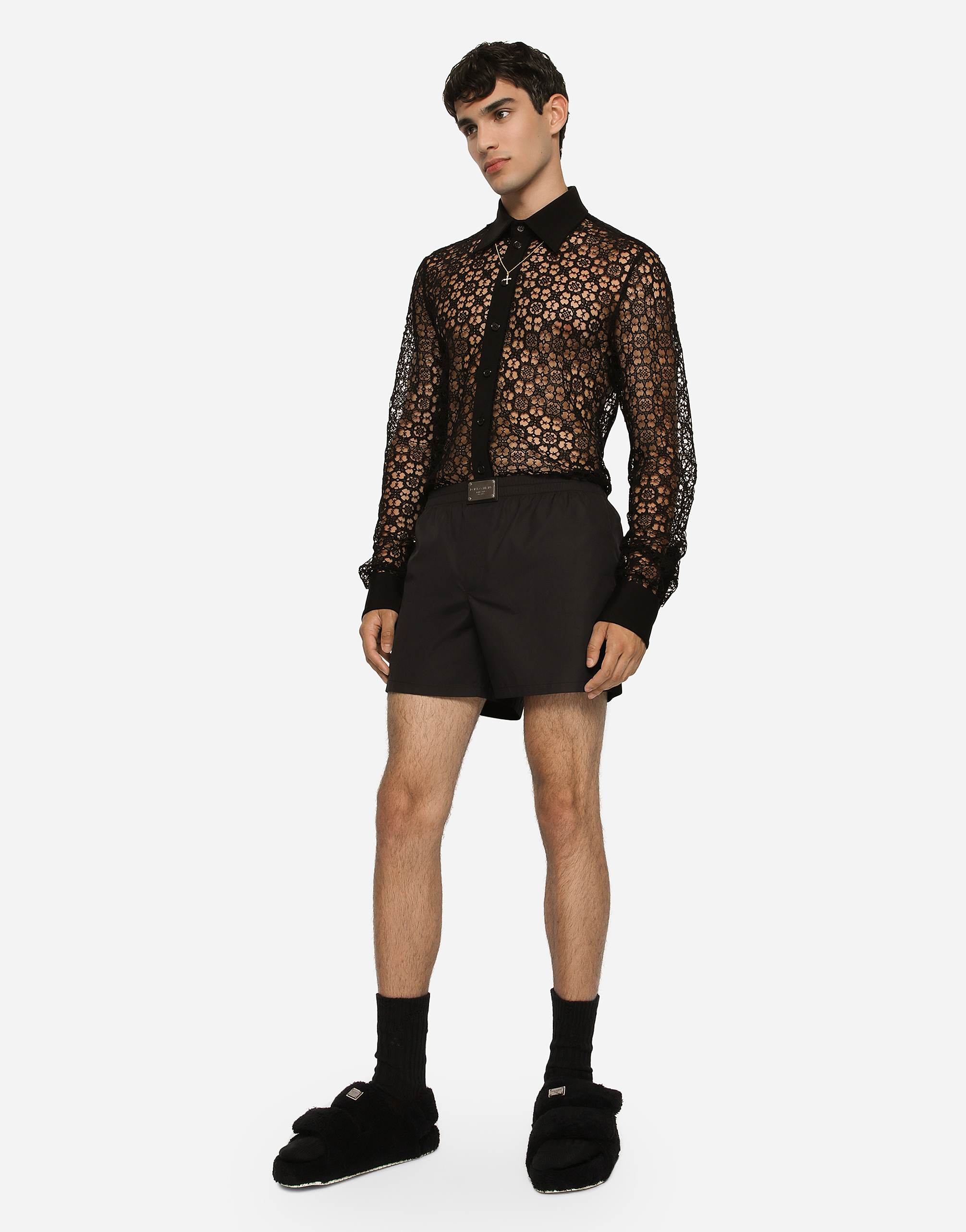 DOLCE & GABBANA MACRAMÉ LACE SICILIA-FIT SHIRT