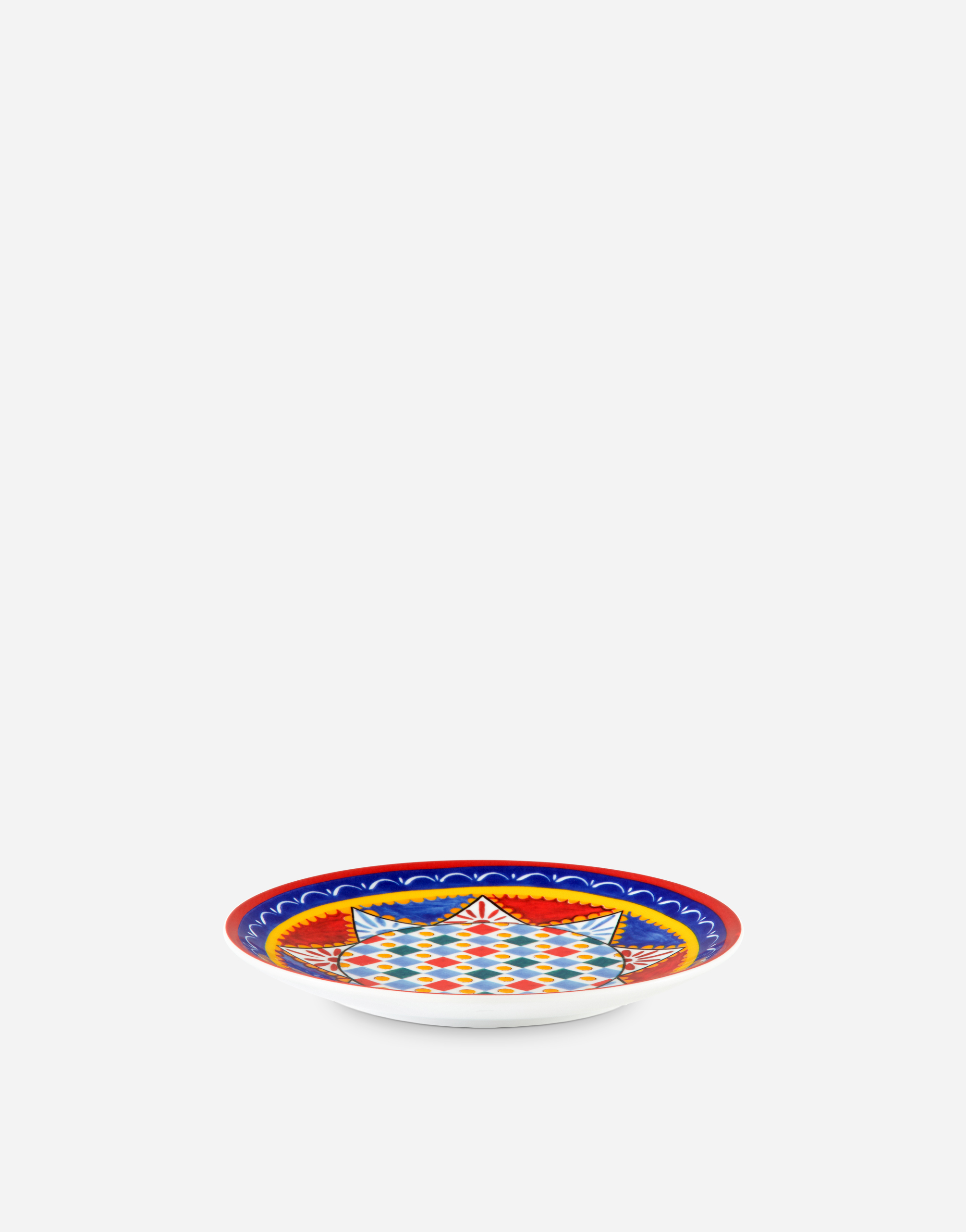 Dolce & Gabbana Set 2 Porcelain Dessert Plates In Multicolor