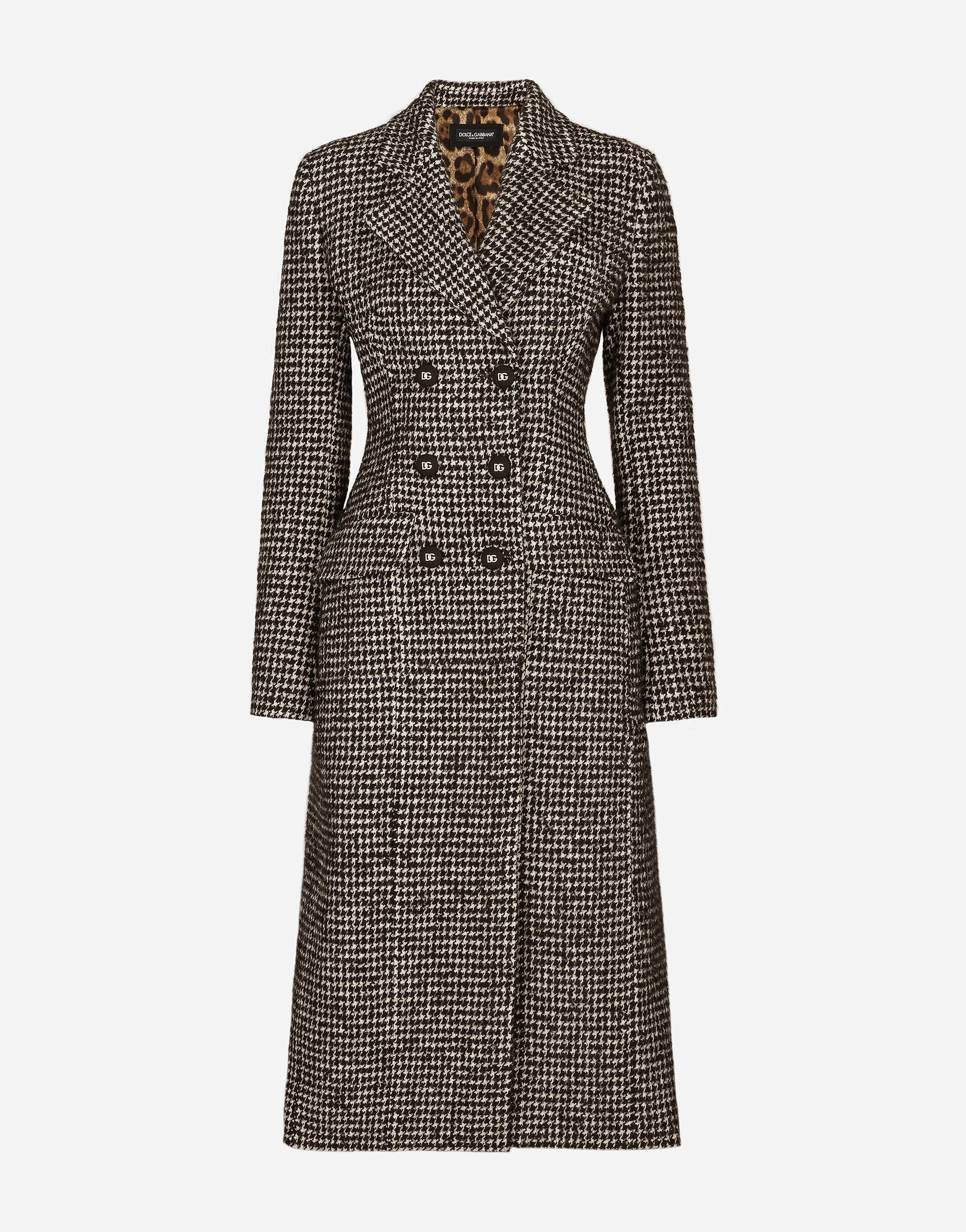 DOLCE & GABBANA DOUBLE-BREASTED HOUNDSTOOTH COAT