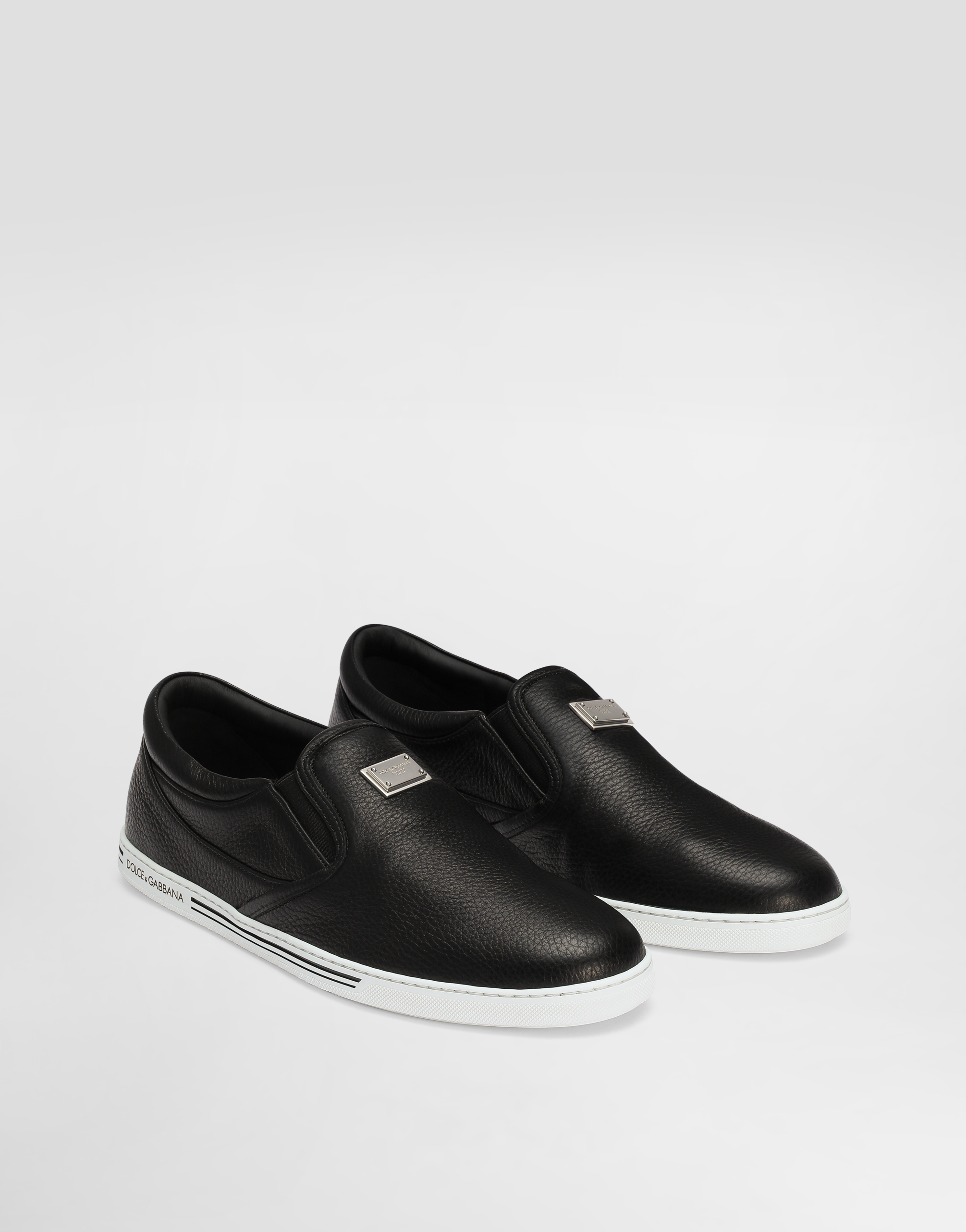 Dolce & Gabbana Deerskin Saint Tropez Sneakers In Black
