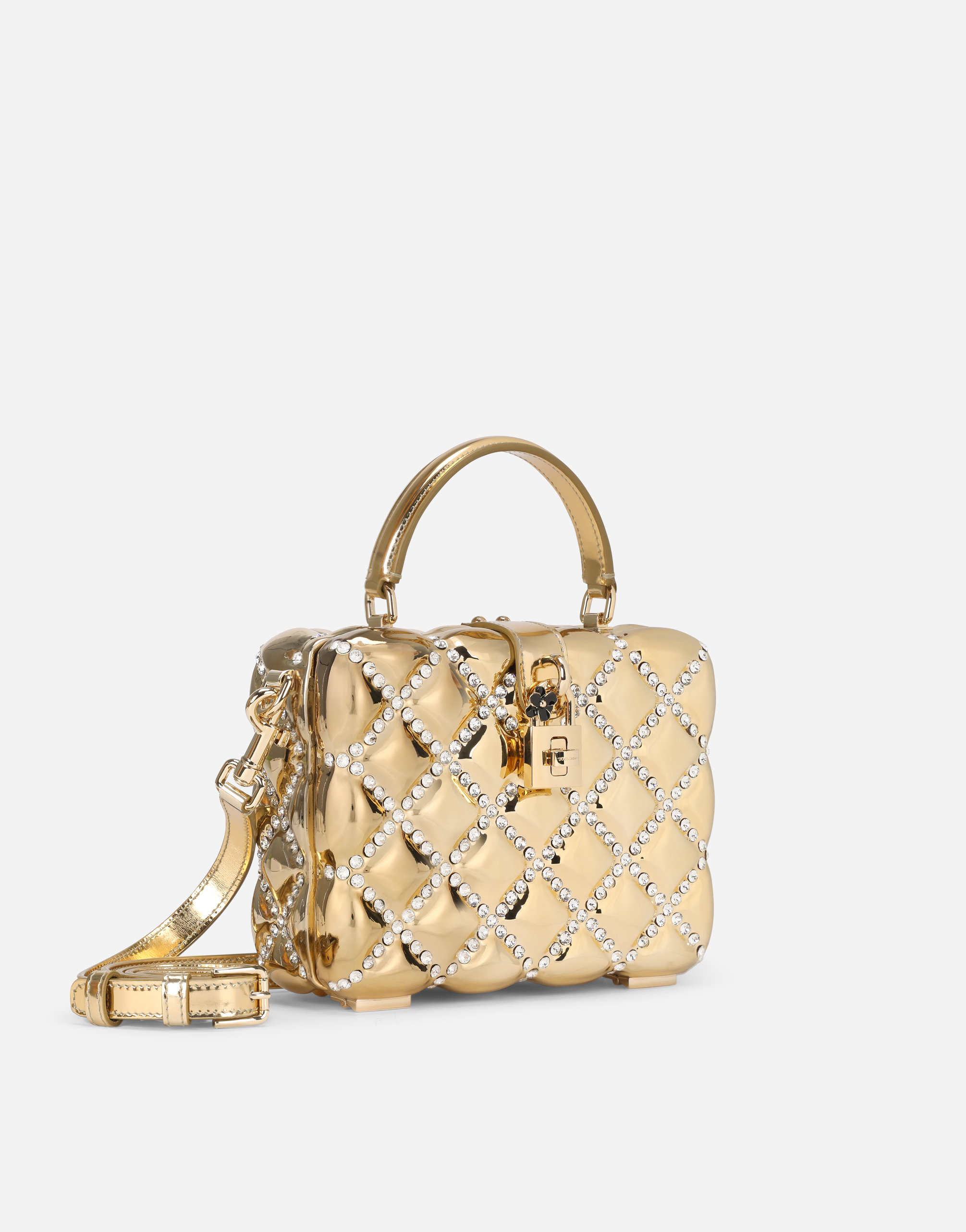 Shop Dolce & Gabbana Resin Dolce Box Bag With Rhinestones In Multicolor