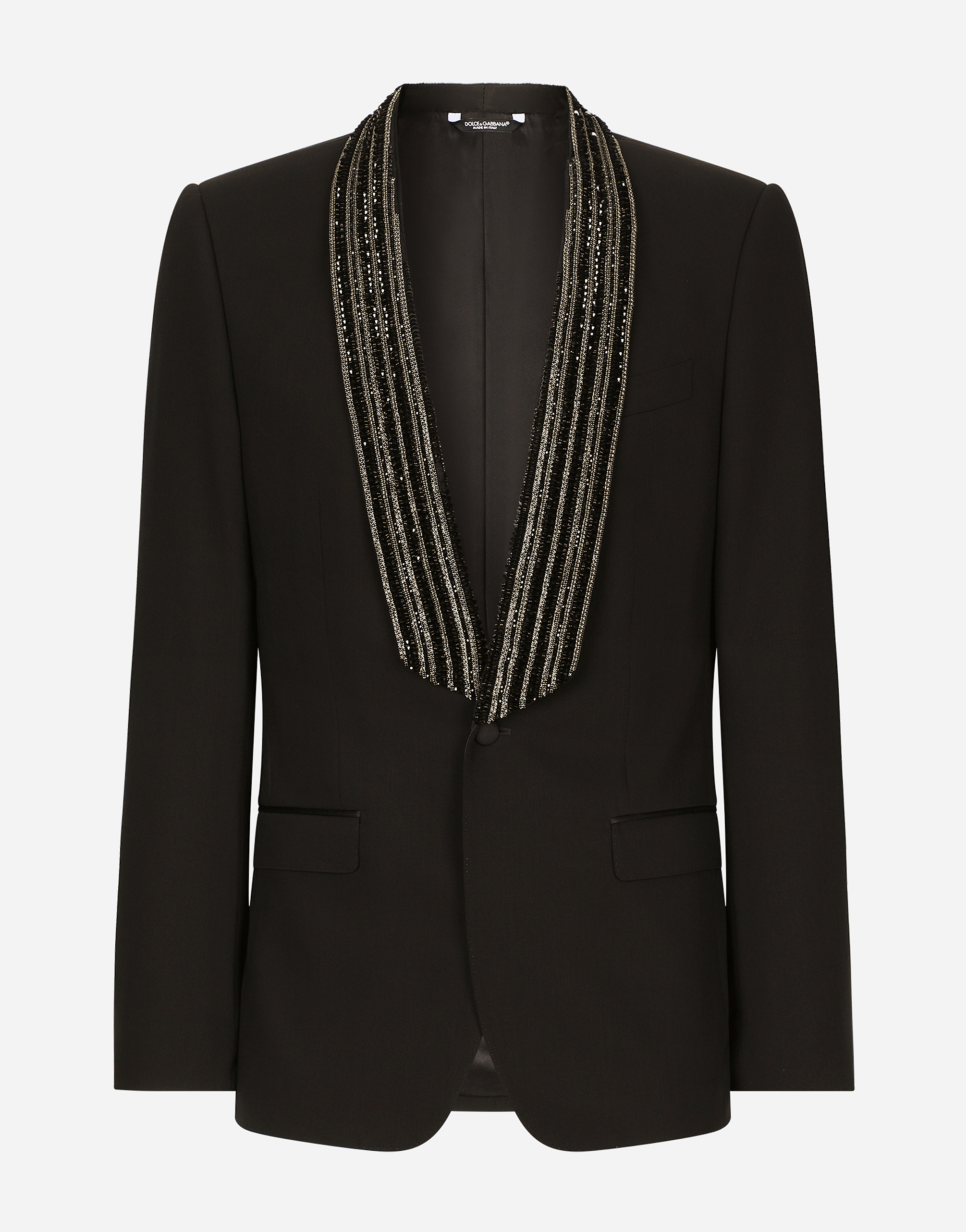 Dolce & Gabbana Single-breasted Jacket With Embroidered Shawl Collar - Man Suits And Blazers Multi-colored