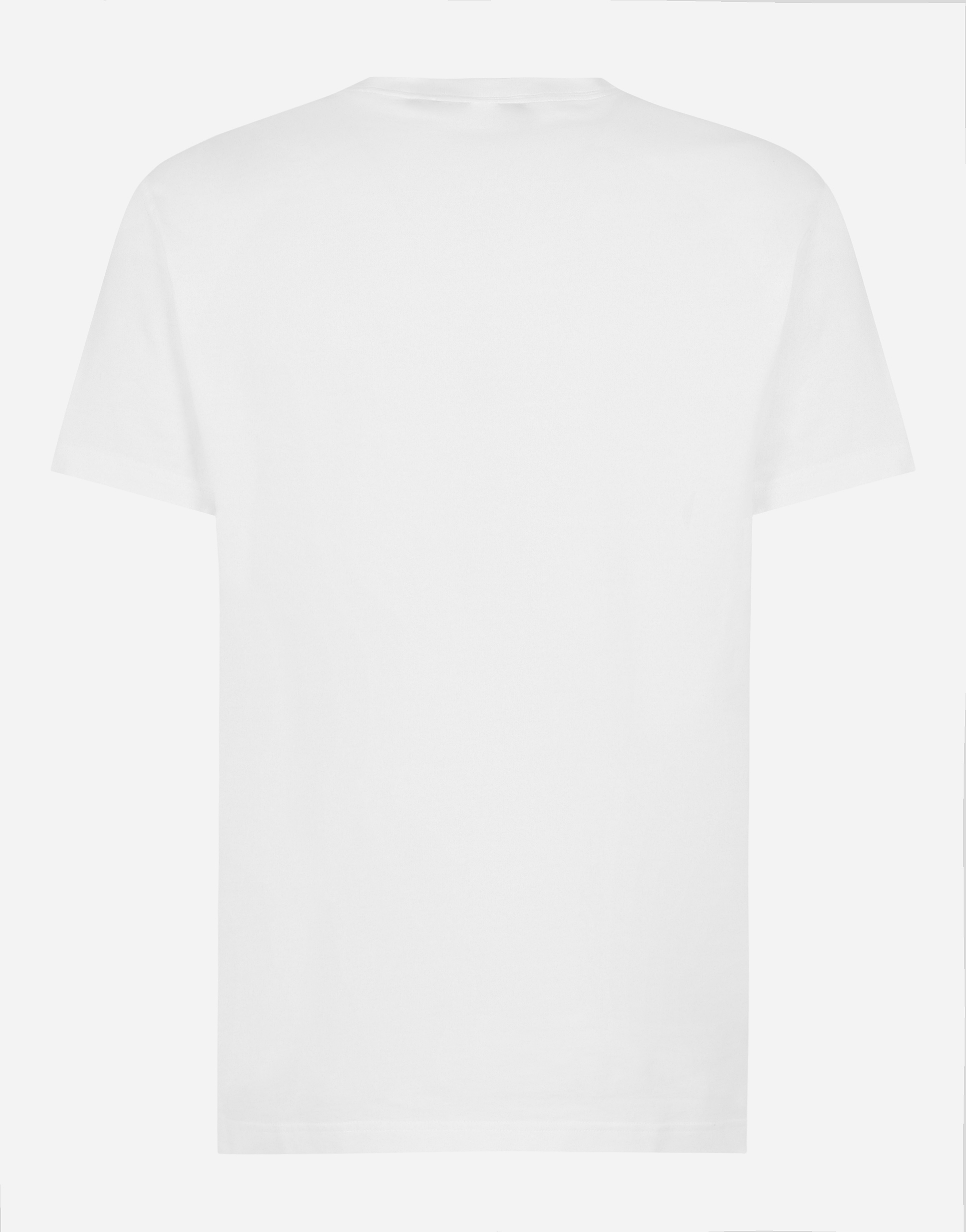Dolce & Gabbana Short-sleeved Cotton T-shirt With Dg Print In White