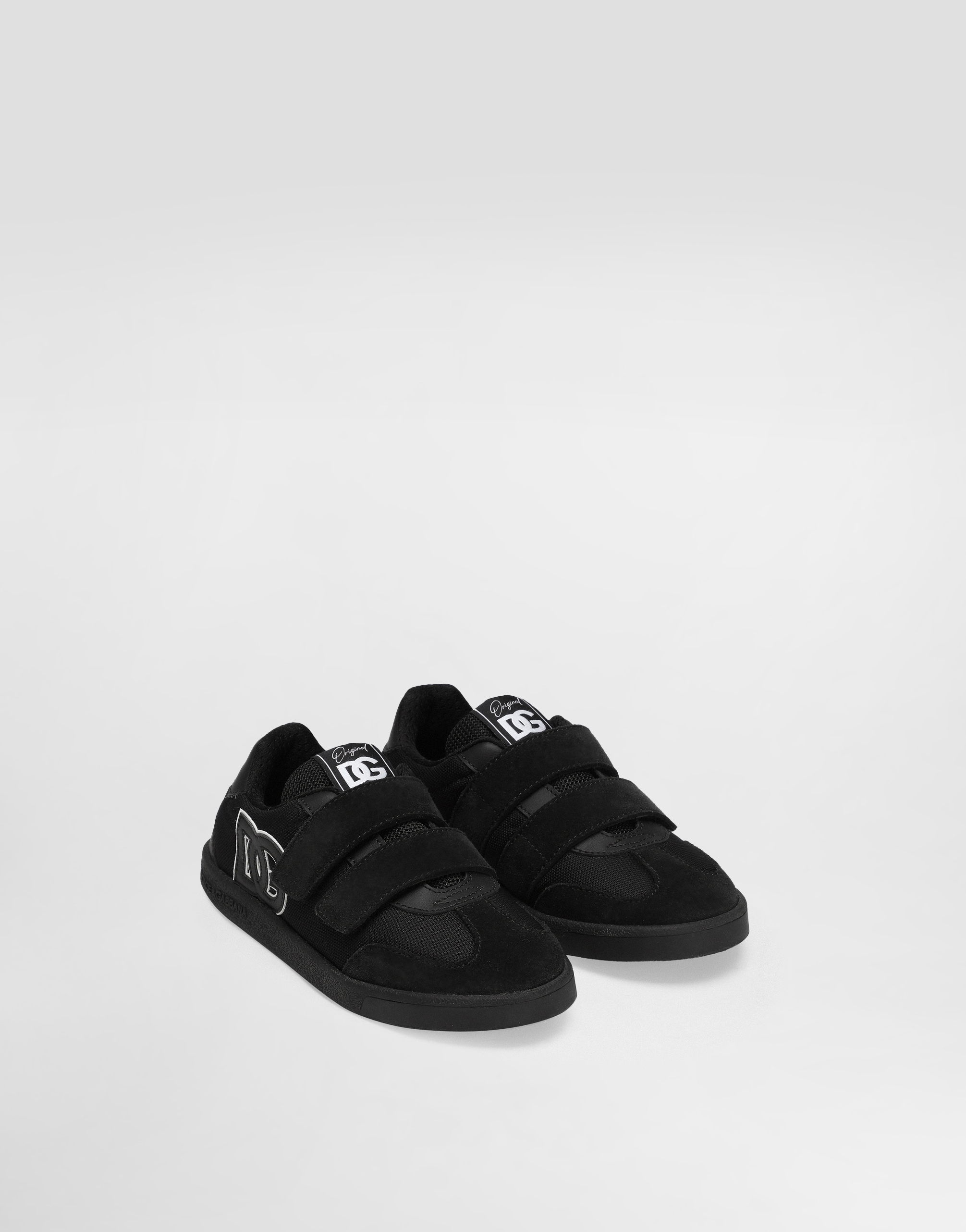 Dolce & Gabbana Dg Original Calfskin Low-top Sneakers With Dg Logo In Black