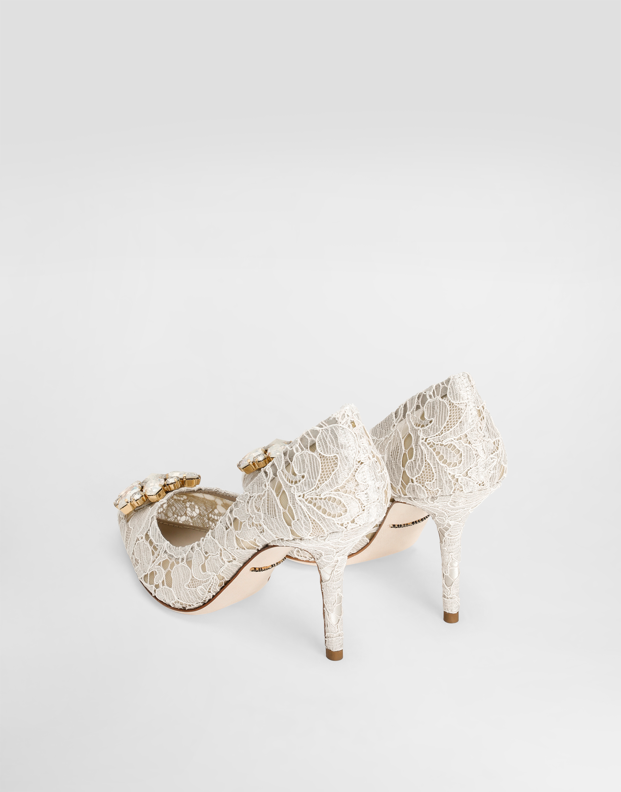  Dolce & Gabbana Pump In Taormina Lace With Crystals - Mujer Zapatos De Salón Y Destalonados Gris Encaje 40 