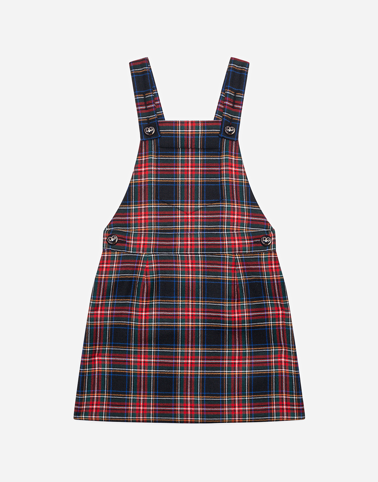 plaid dungaree dress