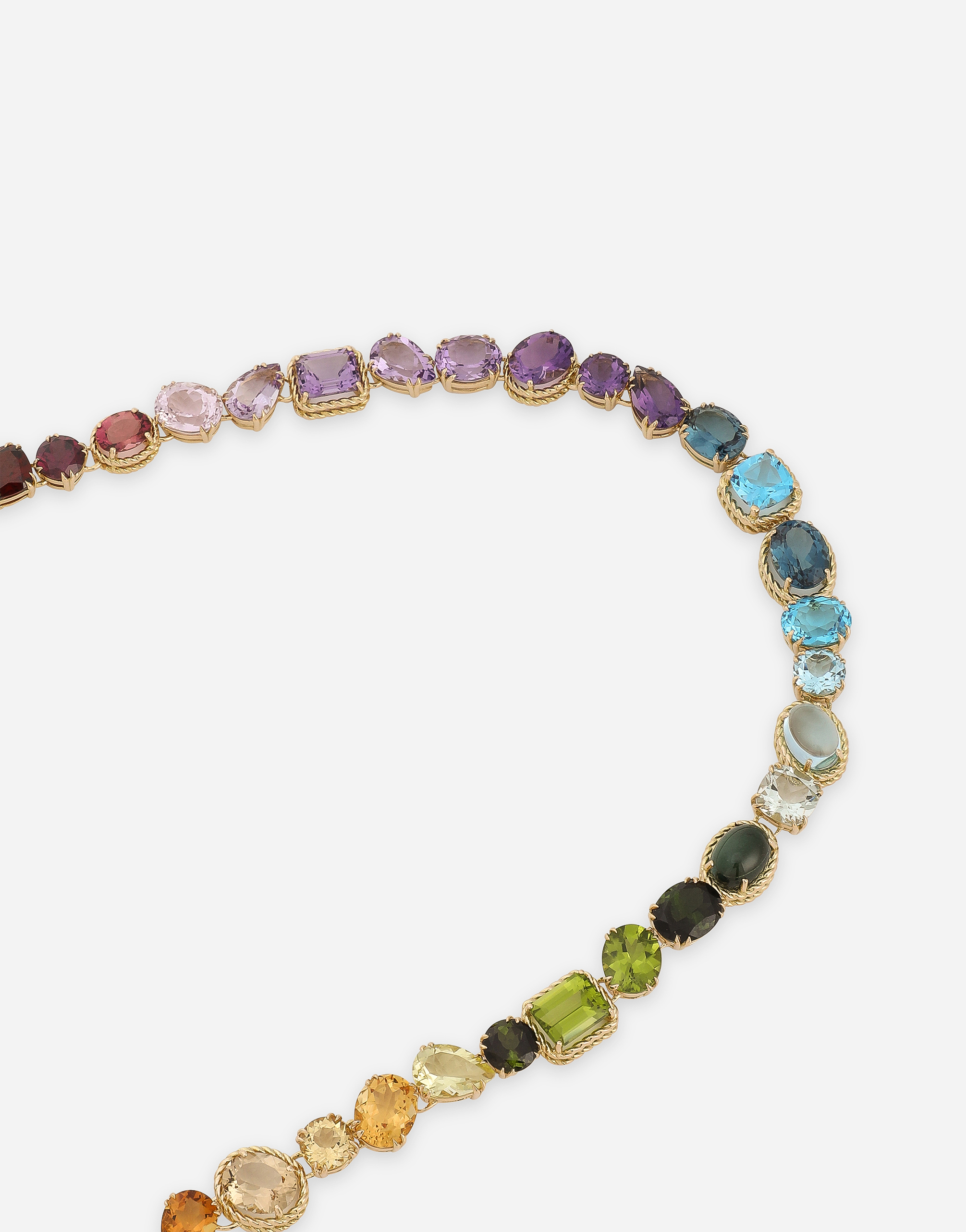 Dolce & Gabbana Rainbow Necklaces In Yellow Gold 18kt With Multicolor Gemstones In Gold