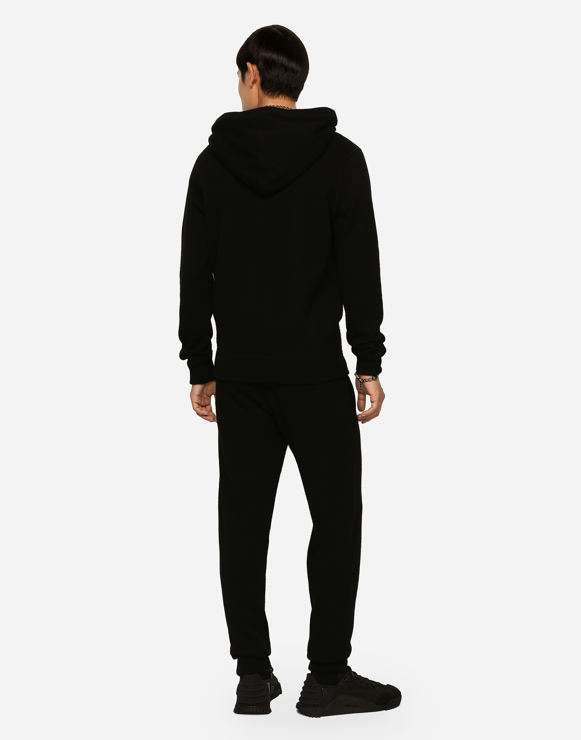 Dolce & Gabbana Wool And Cashmere Knit Jogging Pants In Black
