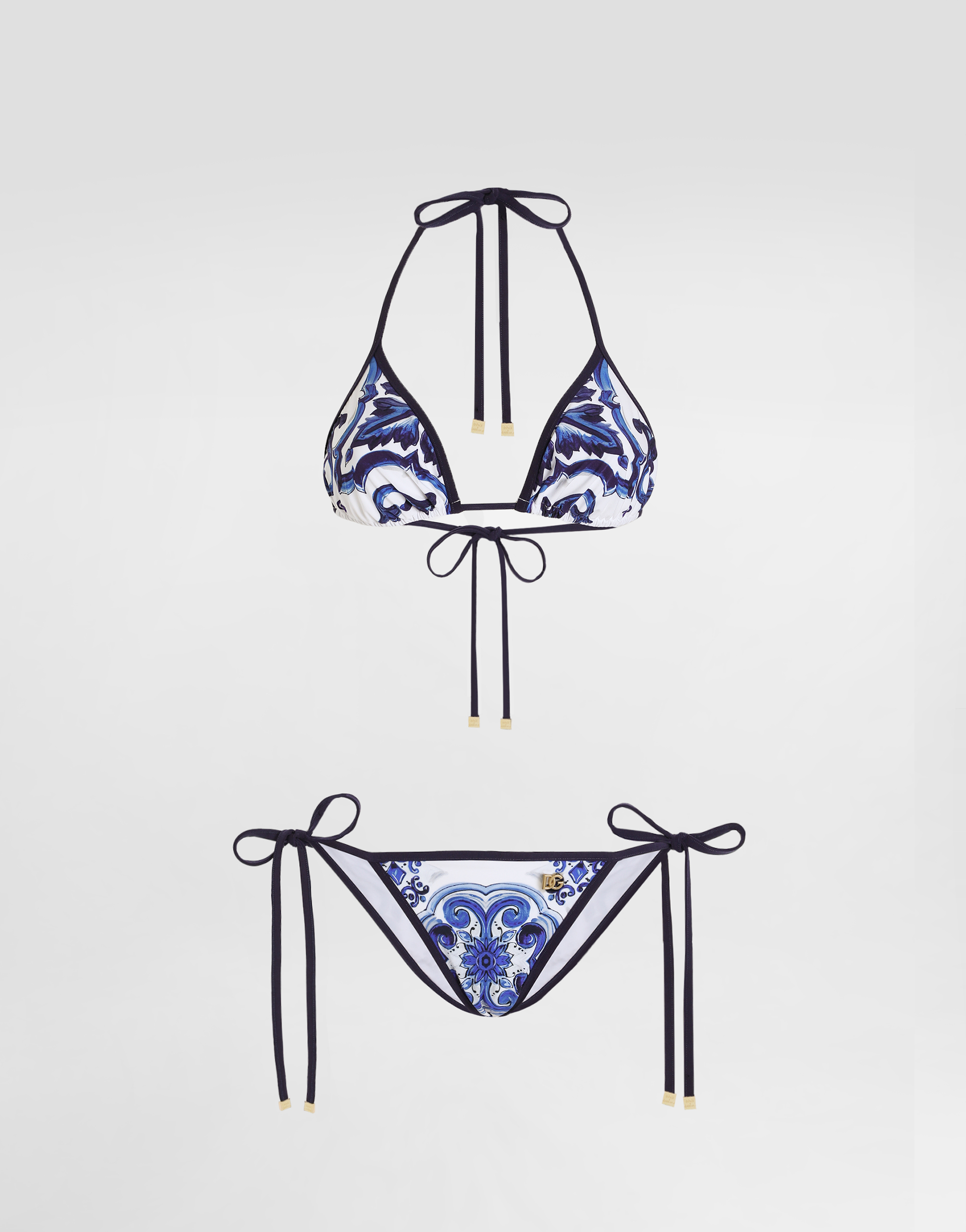 Dolce & Gabbana Majolica-print triangle bikini